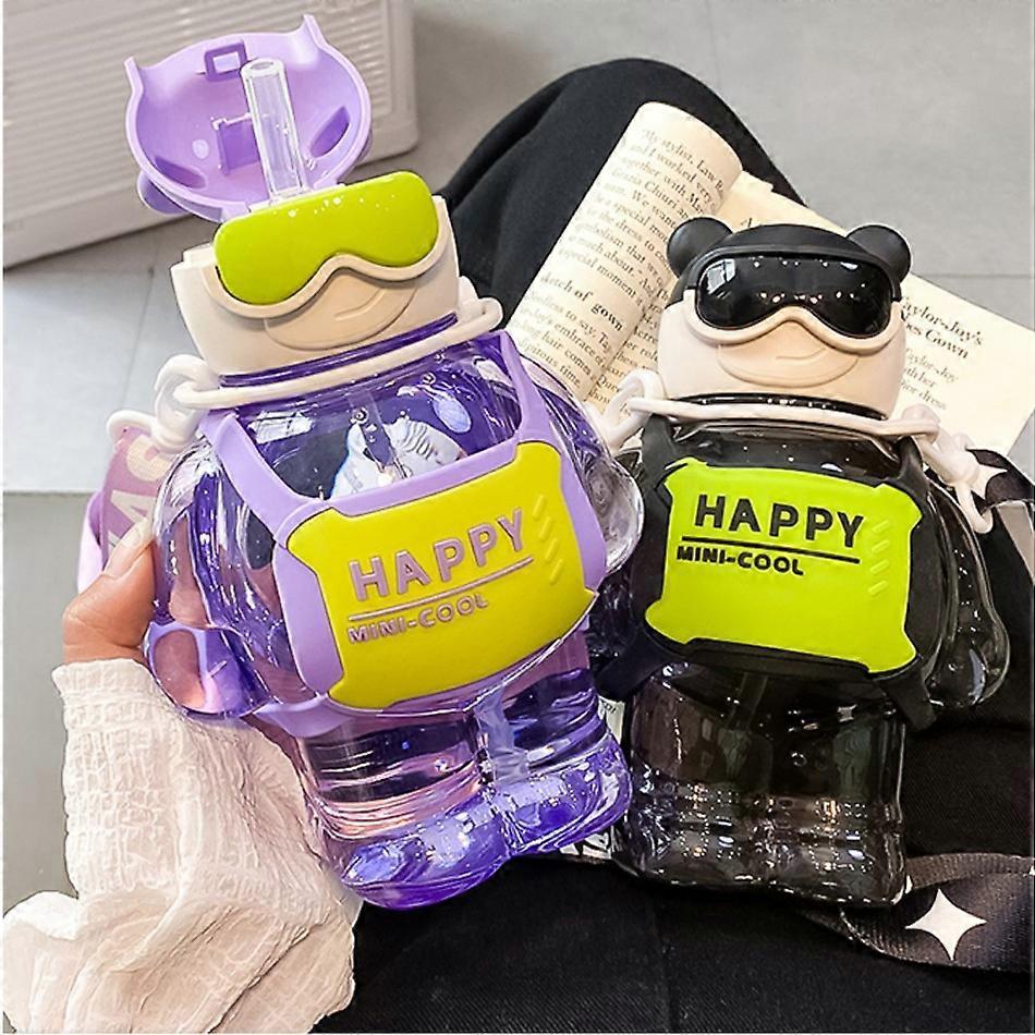 Water Cup Straw Children's Large Capacity Creative Cool Bear Kettle Cute Student Cup