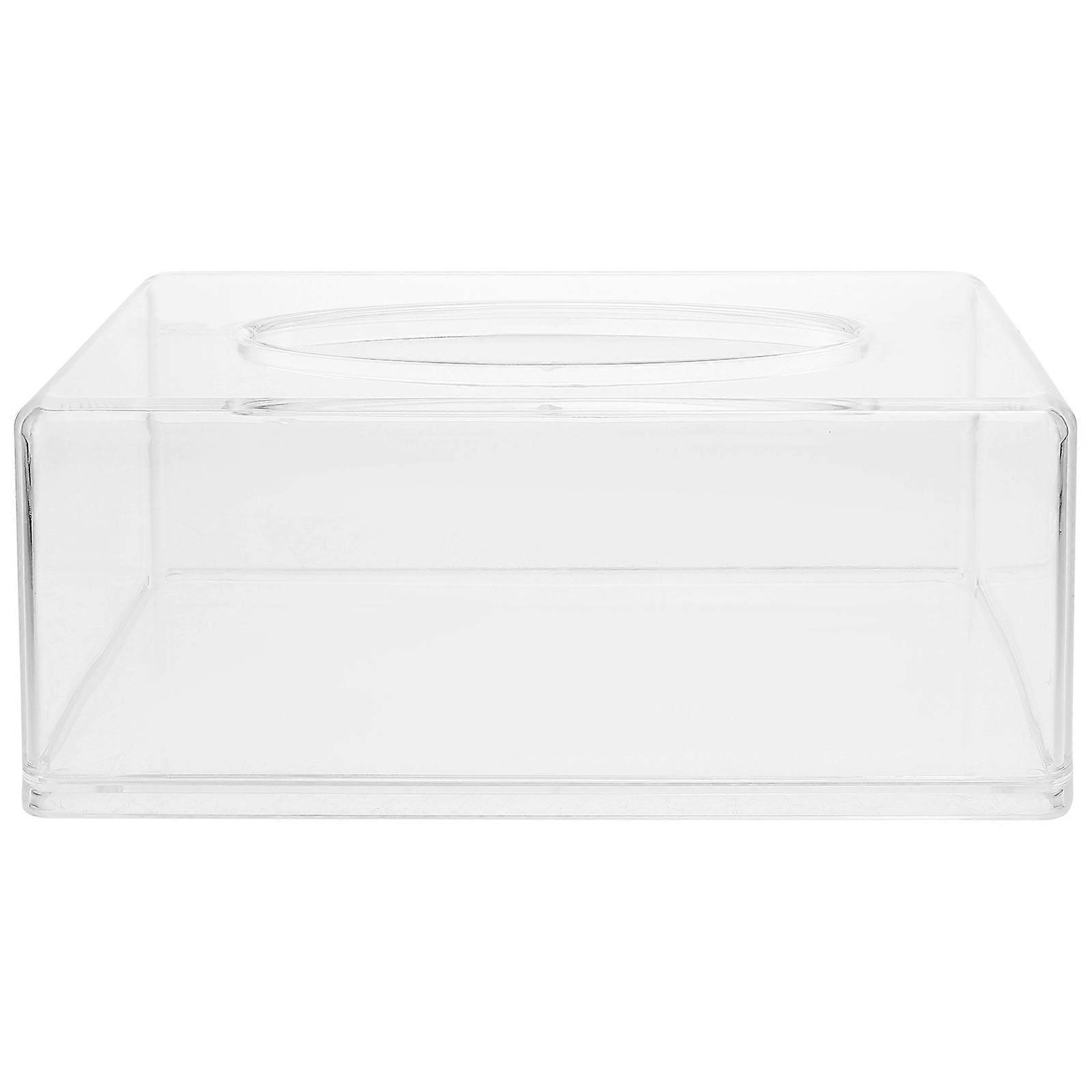 Clear Tissue Box Container Rectangular for Home 1 Piece Plastic Decor