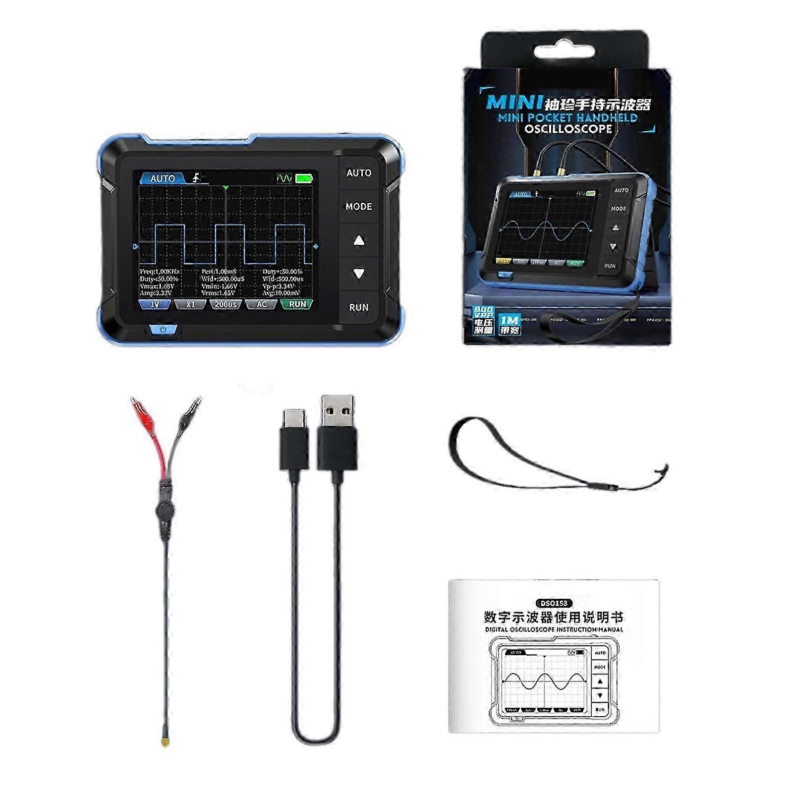 Digital Oscilloscope with 1MHz Bandwidth for Auto Electronics Repair Waveform Generator 5MSa Sampling Rate