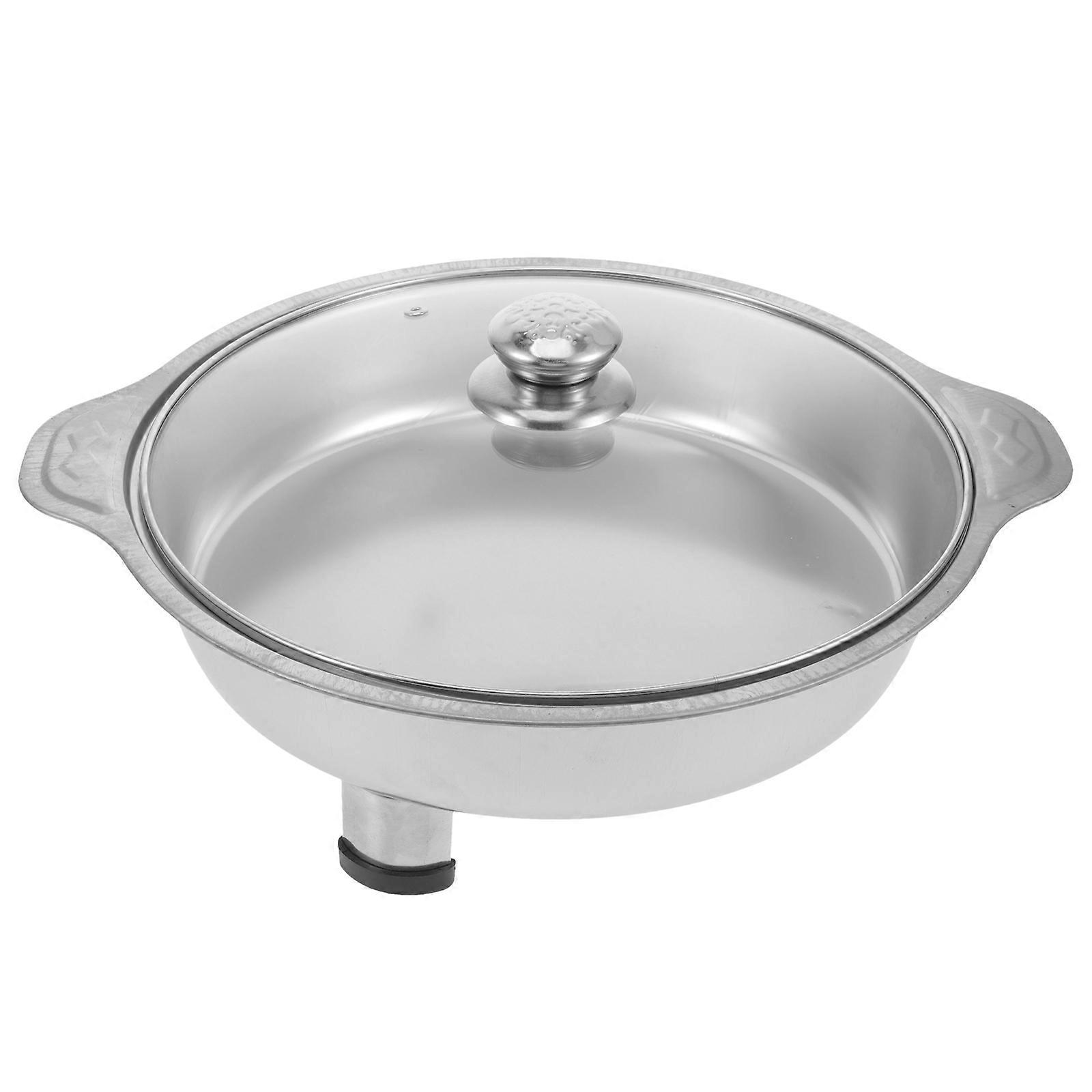 Stainless Steel Buffet Pan with Lid for Washing Vegetables Silver