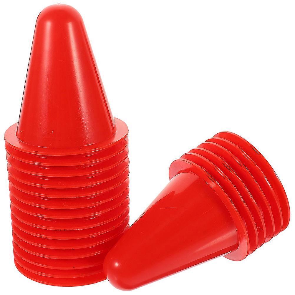 Roller Skating Training Marker Cones Plastic Red 40Pcs Set for Practice