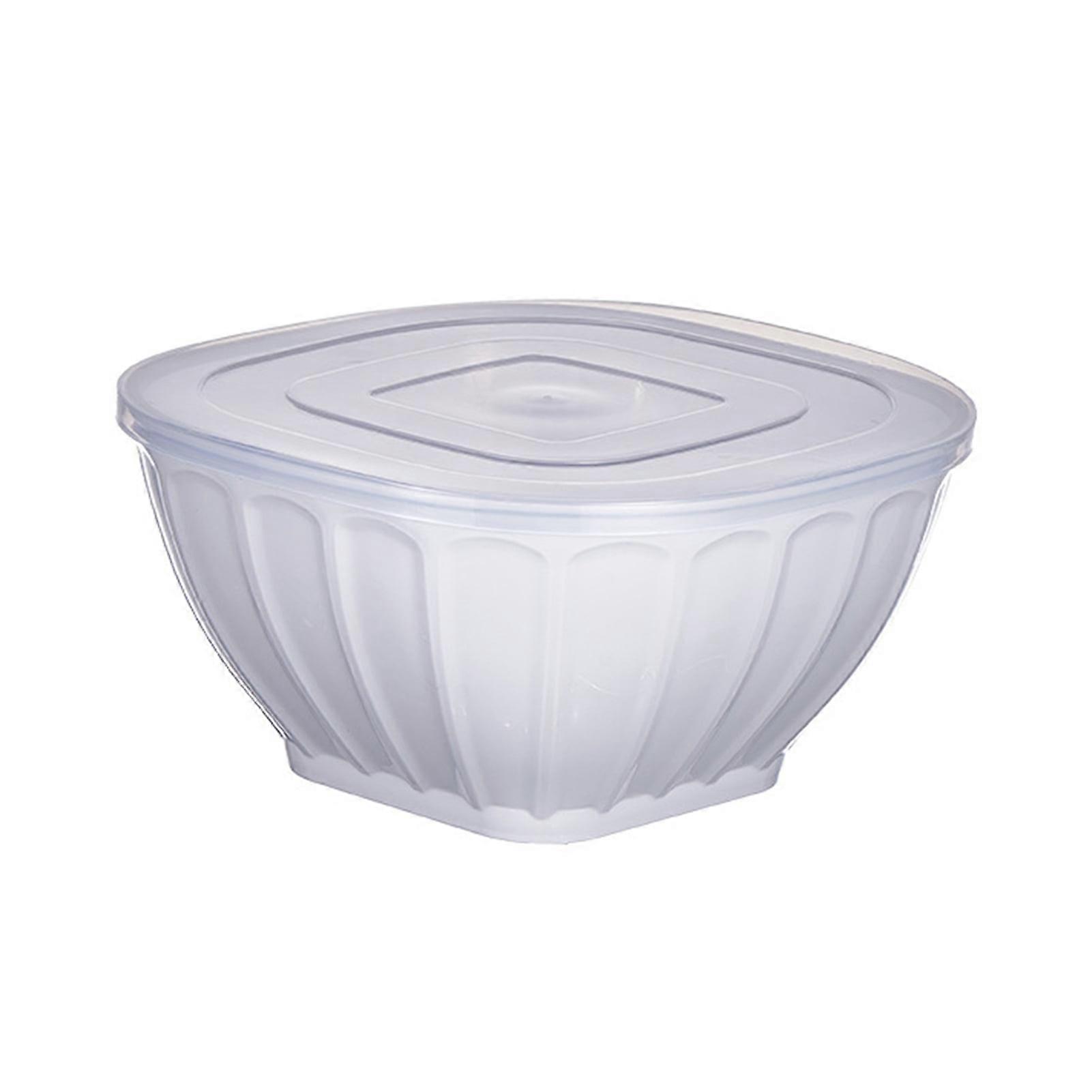 Warkul Stackable Square Plastic Bowl with Lid Large Opening Space-saving Meal Prep Salad Bowl Kitchen Supply