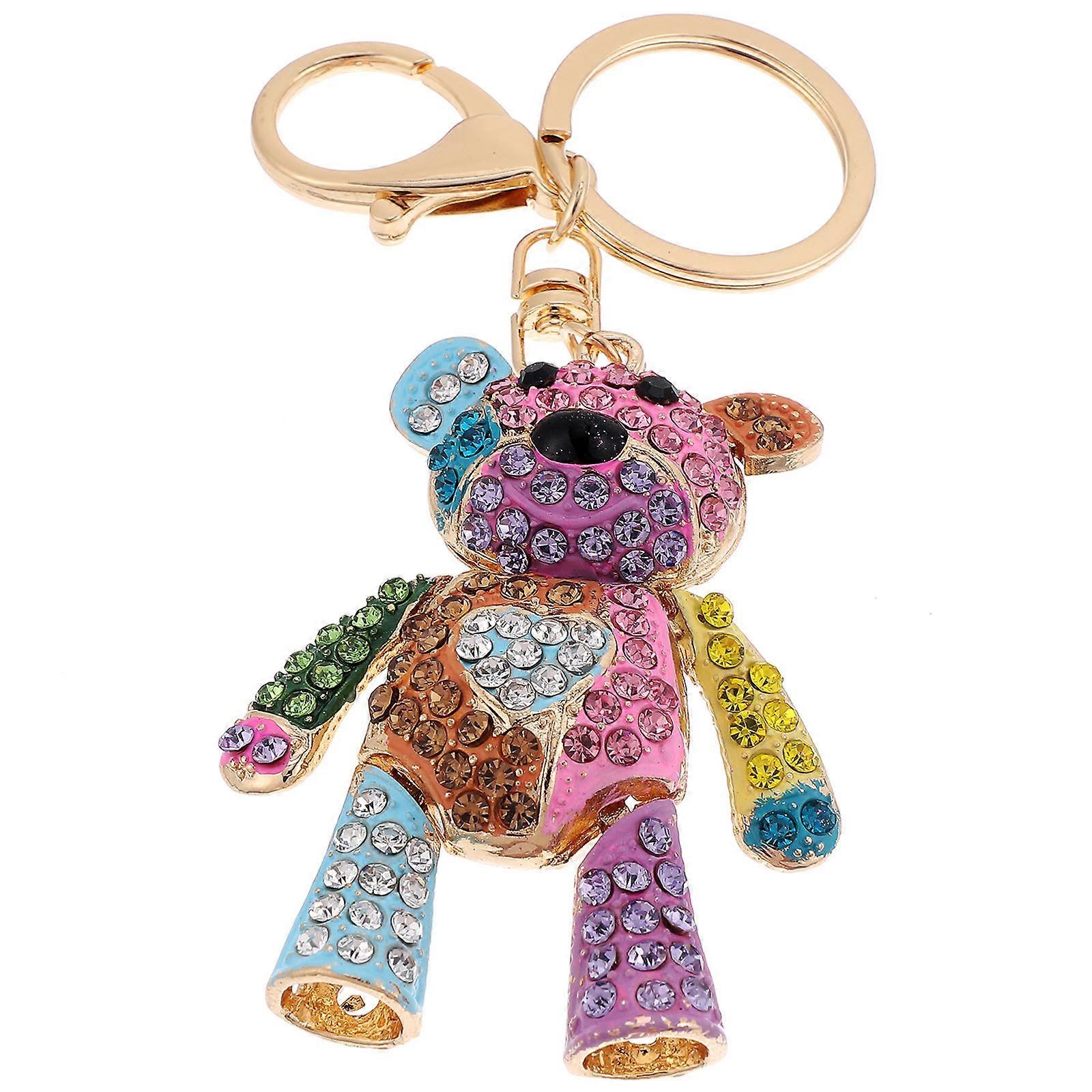 Cartoon Bear Shape Key Chain Metal Keychain for Keys 4Pcs Pack