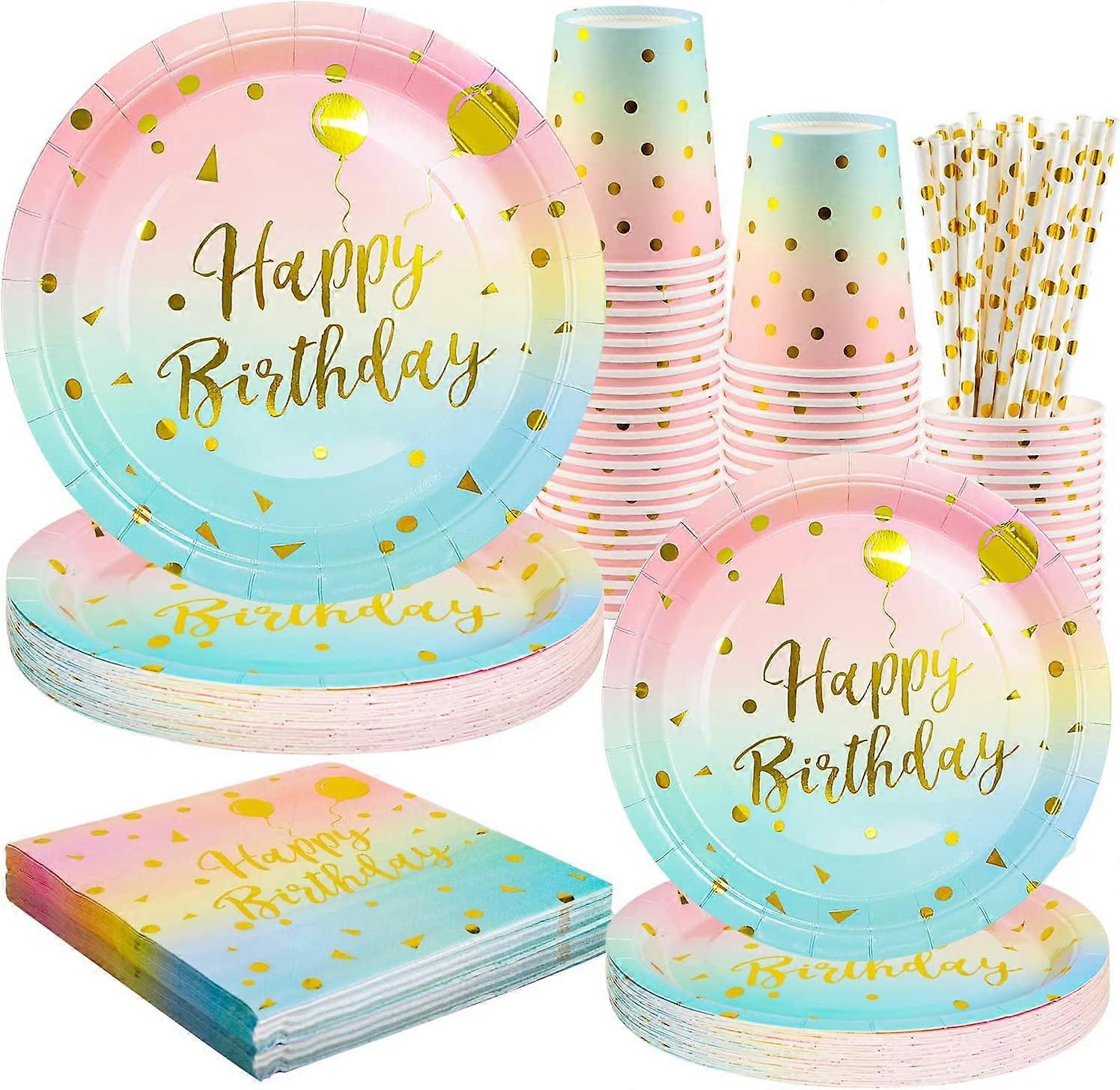 Pastel Party Tableware Set for 24 Guests