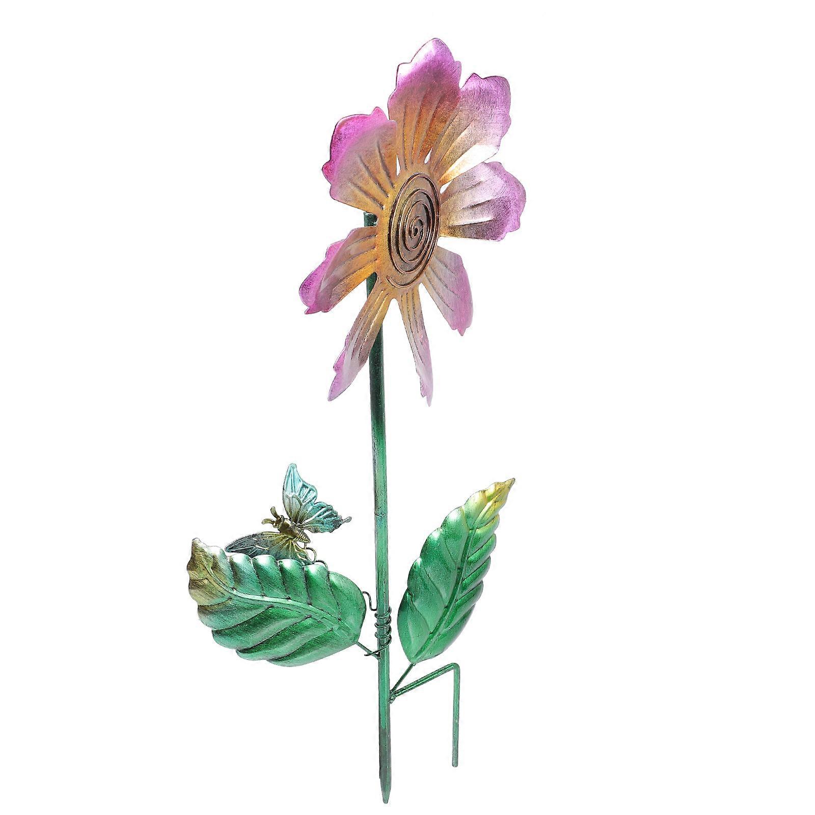 4Pcs Sunflower Shaped Metal Windmill Adornment For Garden And Park Decoration Featuring A Simple Structure And Delicate Design