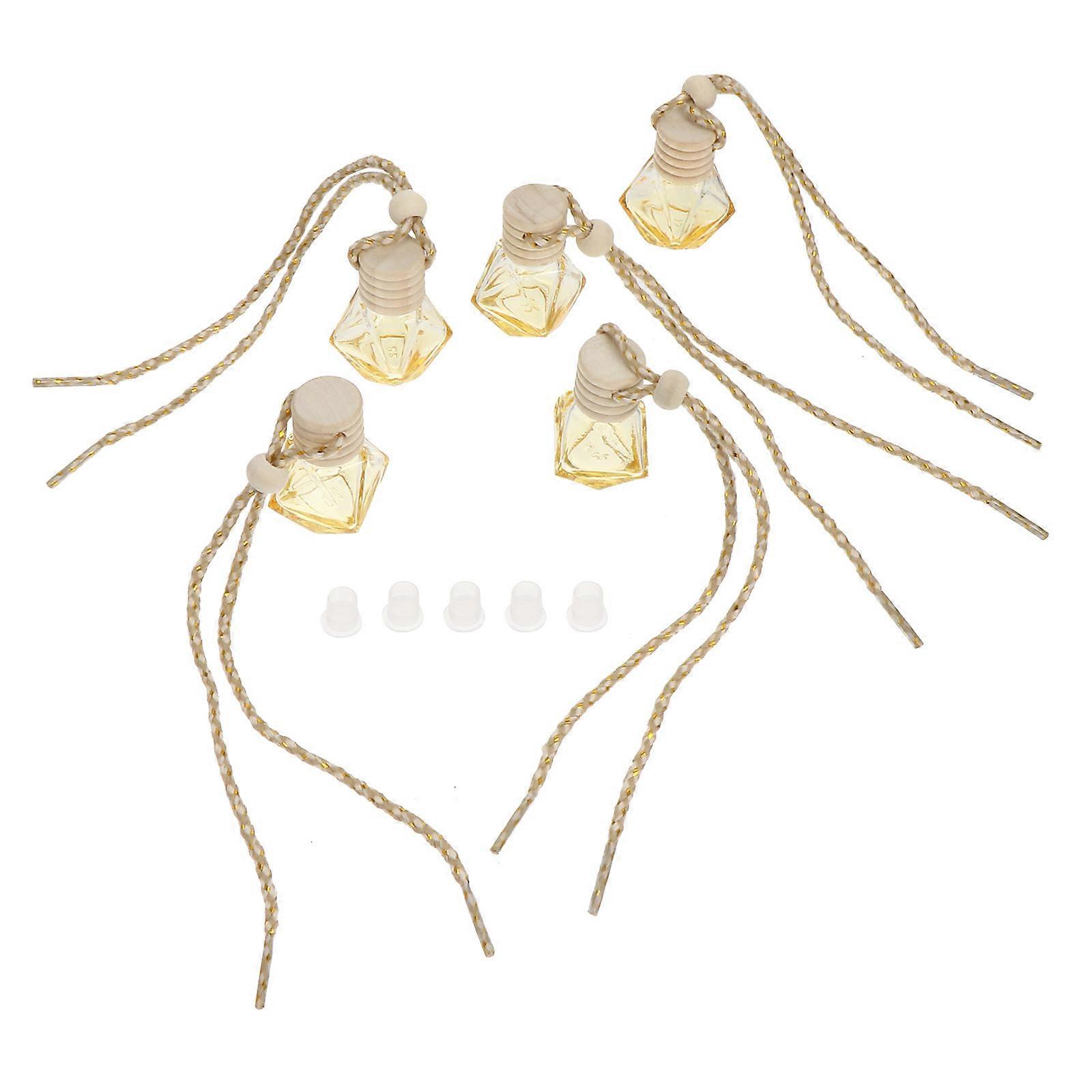 Car Essential Oil Hanging Bottle Diffuser For Aromatherapy And Vehicle Decor In Compact Size 5Pcs
