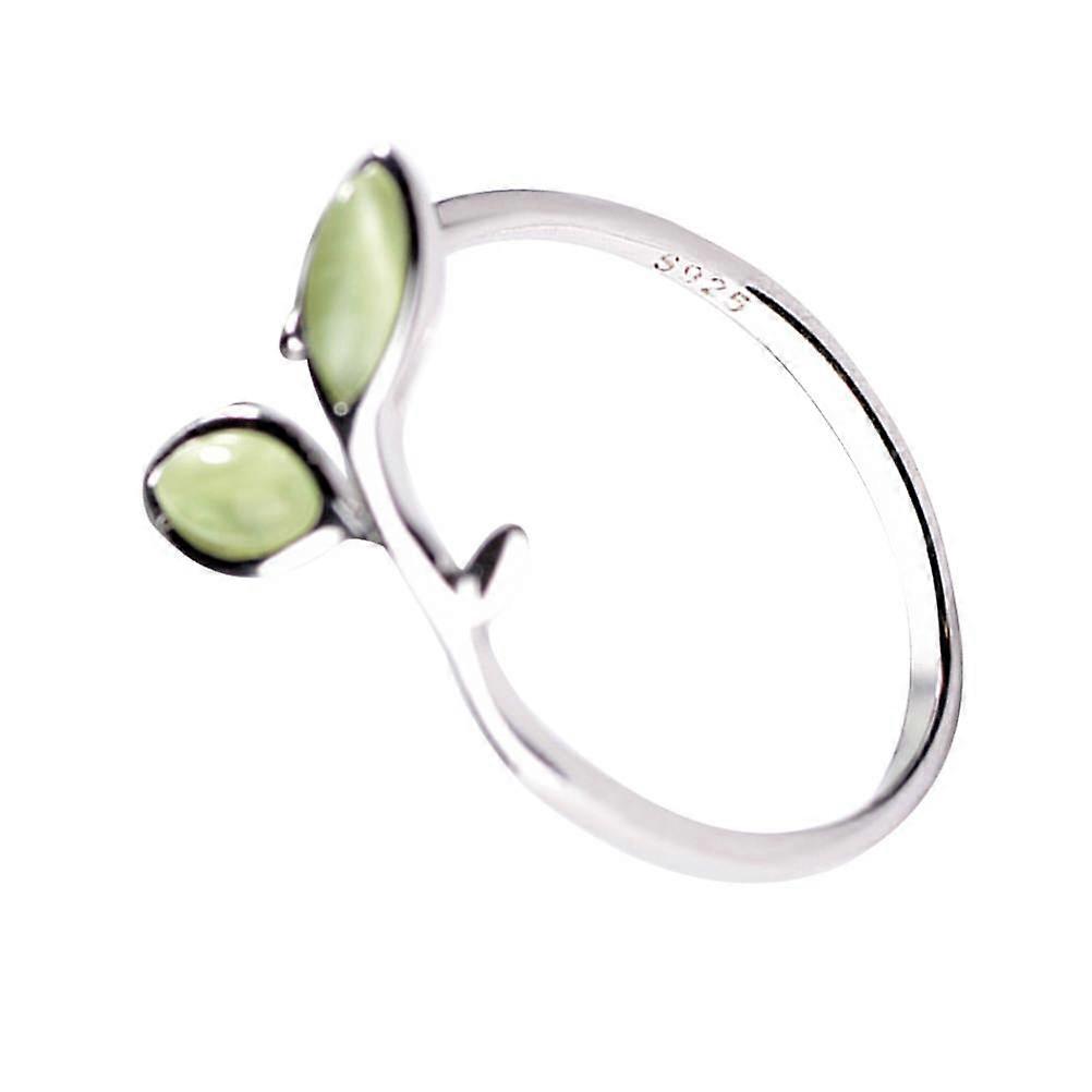Adjustable Pure Silver Sprout Ring for Decoration 1Pcs Creative Elegant Finger Ring