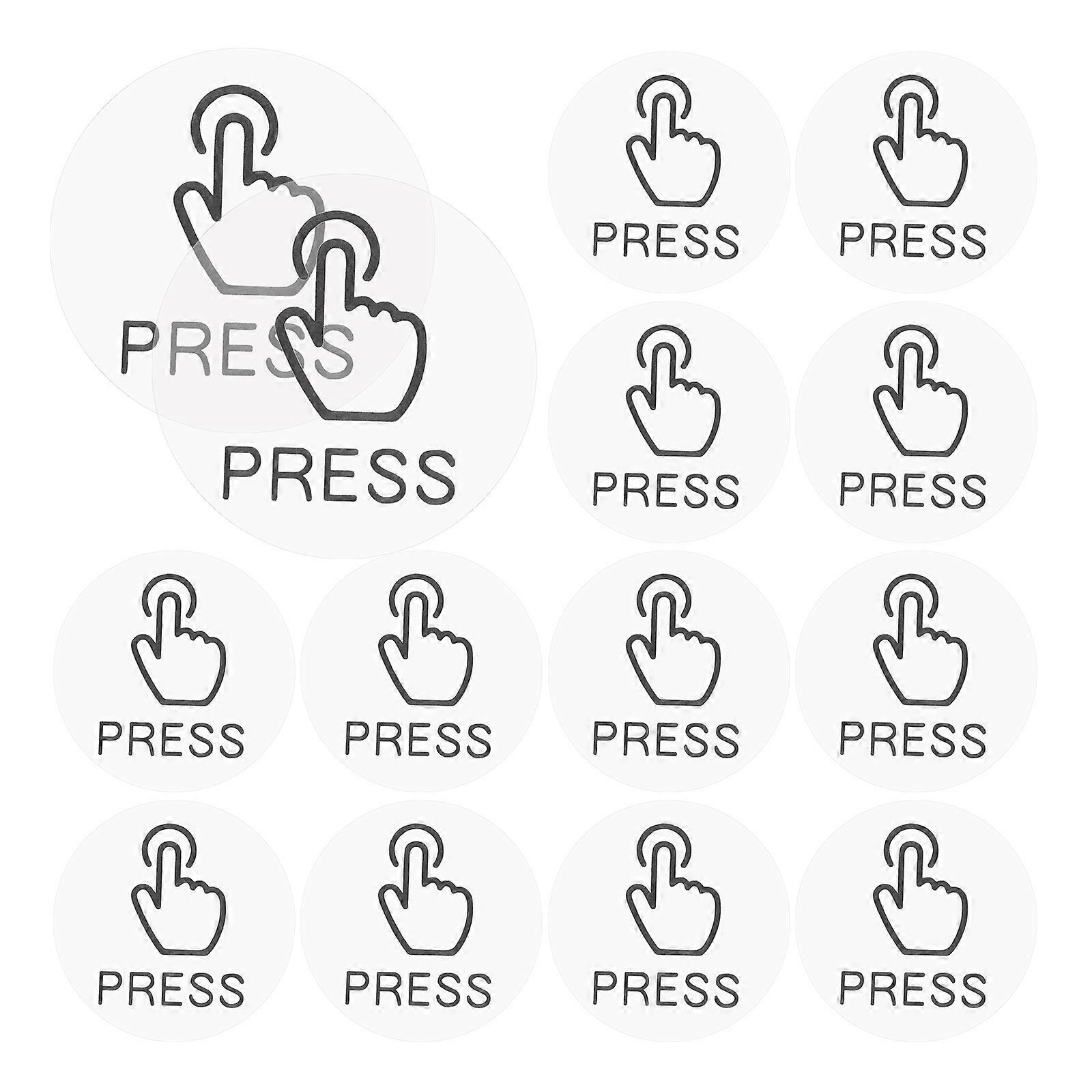 Press Door Switch Press Sticker Set for Office and Home Use 96Pcs Transparent PVC