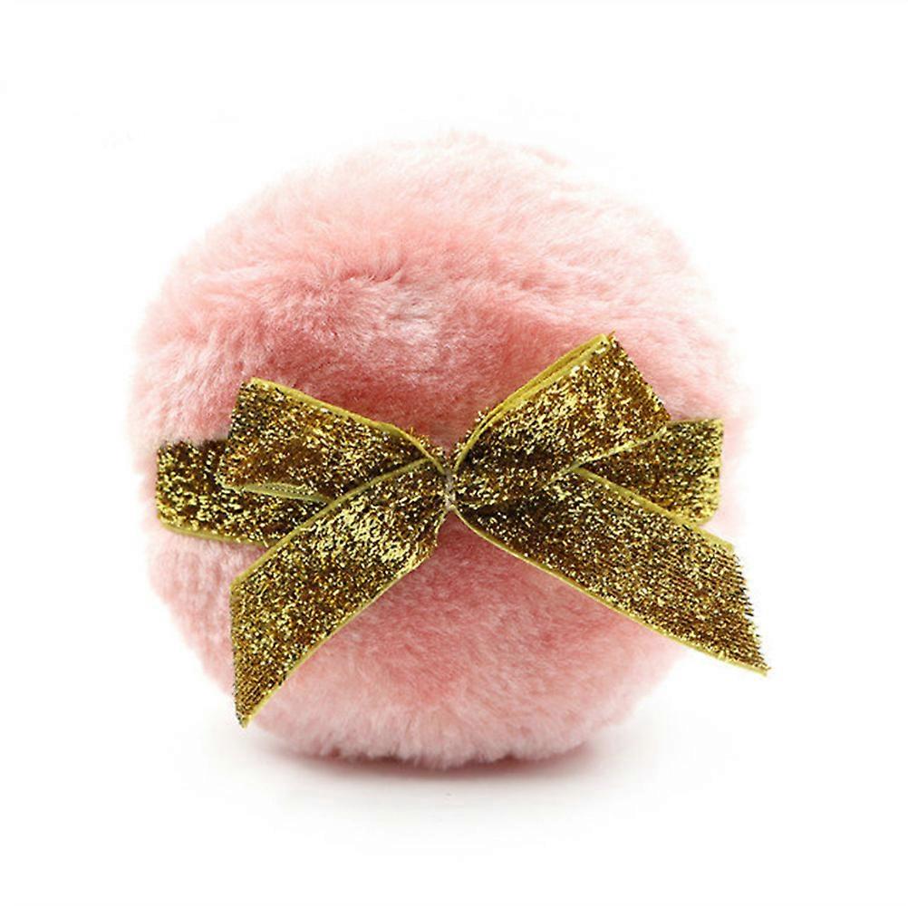 Puff Plush Puff for Body 2Pcs Fiber Material Pink Set
