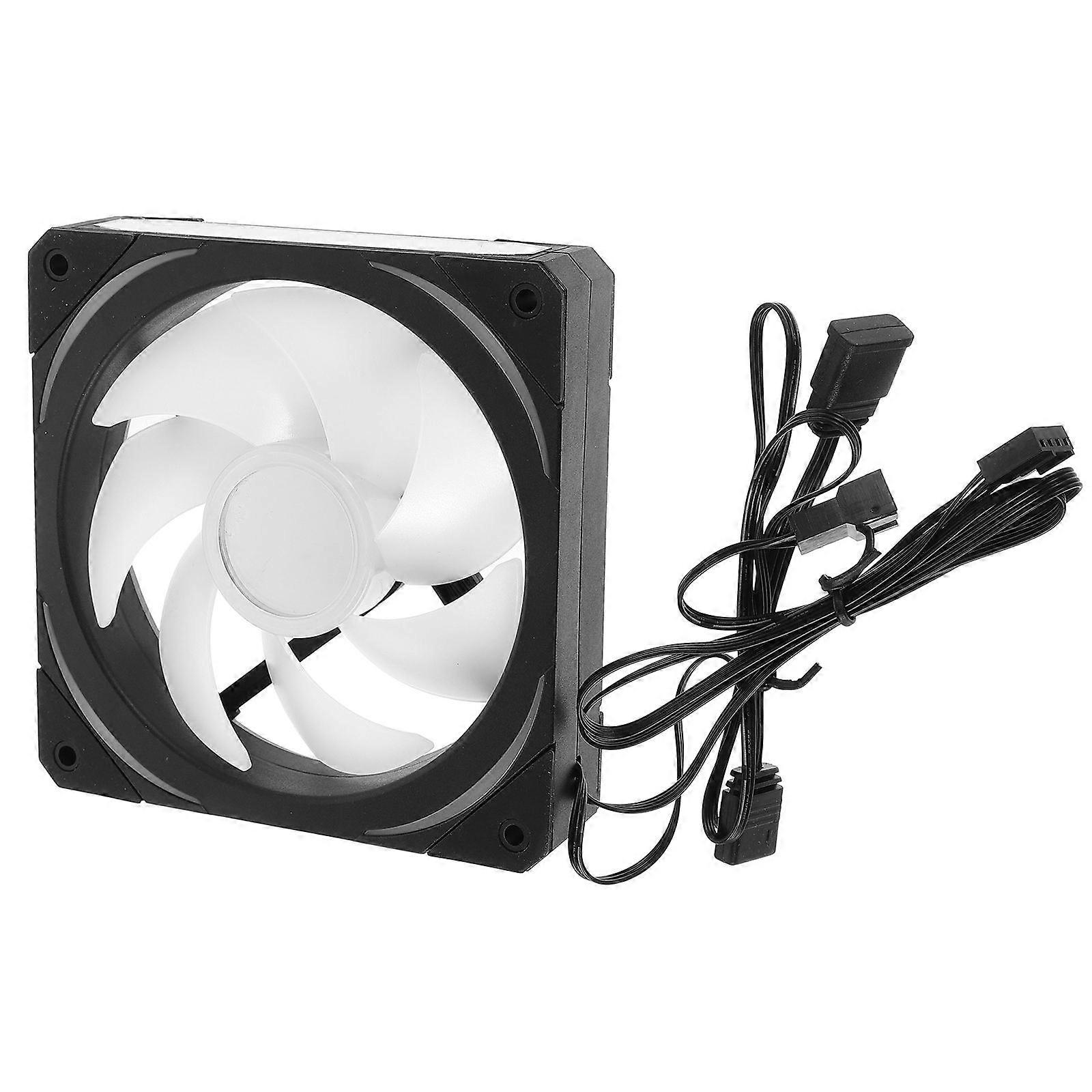 Argb Case Fan V120 Lighting Effects for Desktop Cooling 5Pcs Black ABS Set