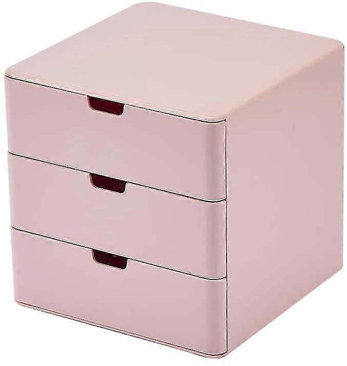 3-drawer Vanity Organizer, Compact Storage Organization Drawers Small Size Pink