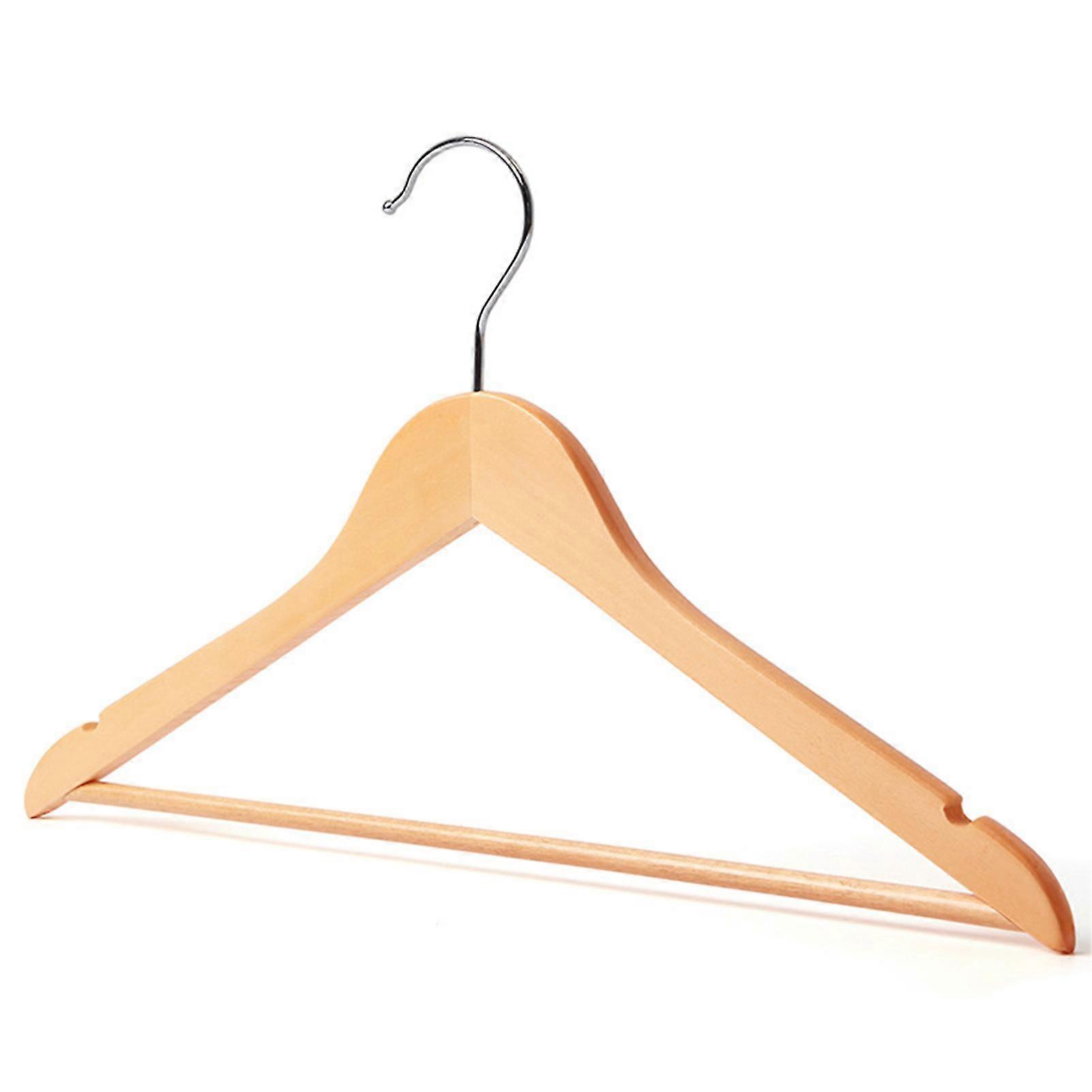 2025 Wooden Hangers High Durability Groove Design Non-Slip Smooth Surface Burr Free Space-saving Reusable Shirt Wooden Hanger Clothes Drying Racks for