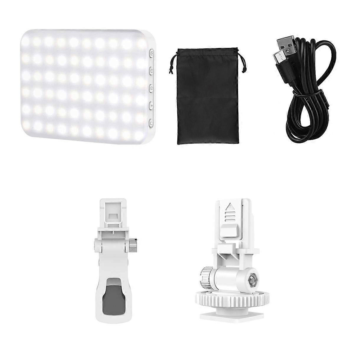 Selfie Light Portable Video Fill Light 60 LED Ajusted 3 Light Modes for Video Recording Photos Makeup Meetings White