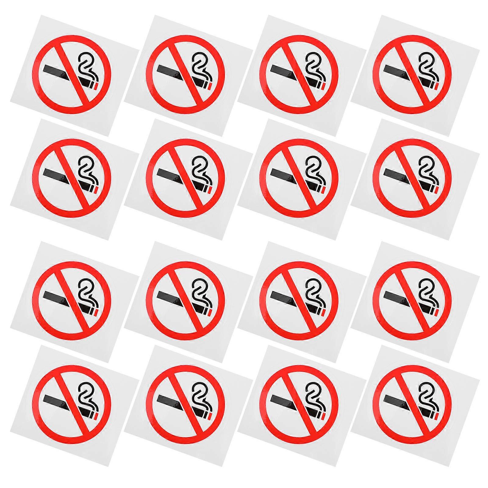 No Smoking Caution Sign Paper Stickers for Reminding Use 20Pcs White Set
