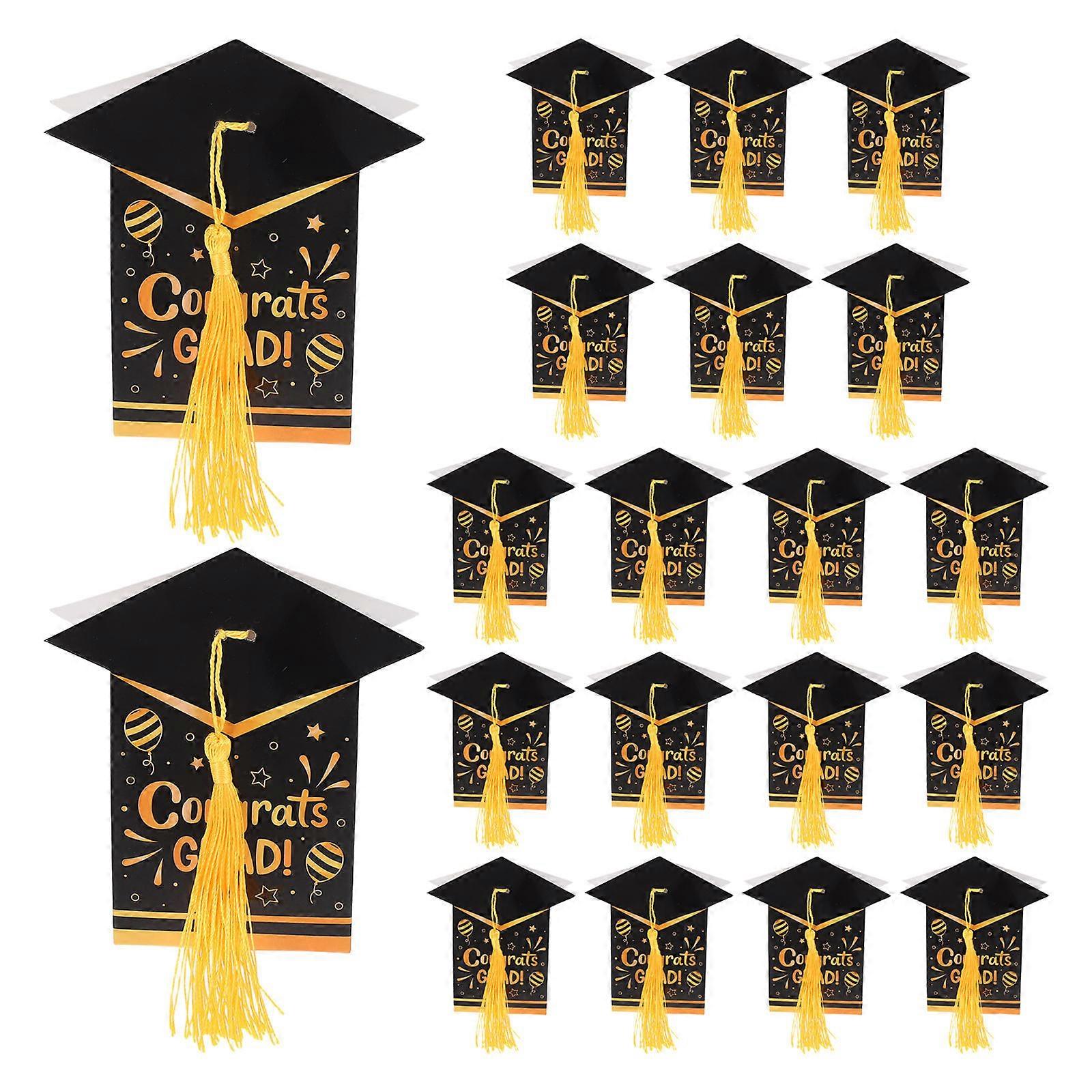 Graduation Candy Box with Tassel Paper Packaging for 100Pcs Pack