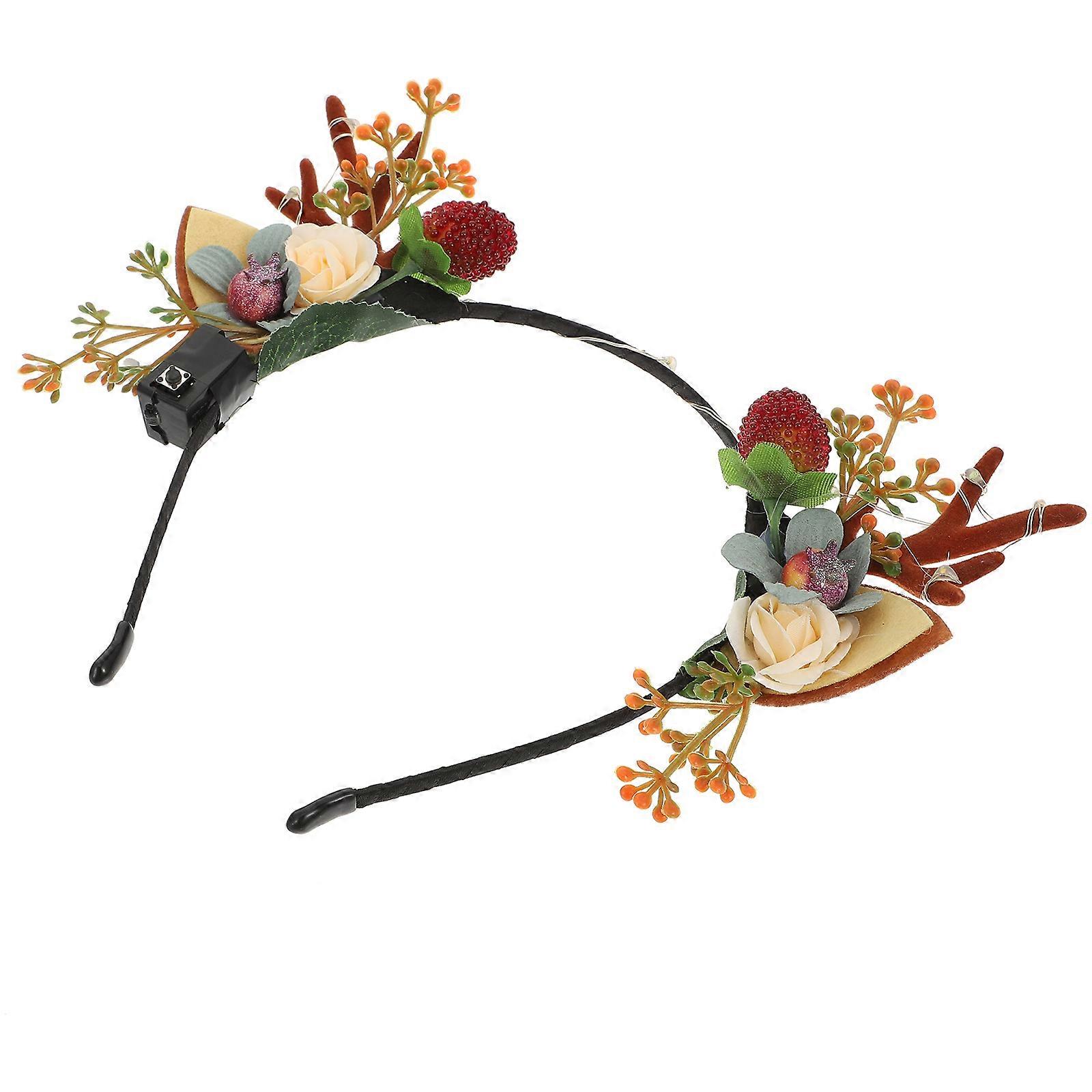 Unique Deer Horn Headwear Creative Glowing Headband 2Pcs
