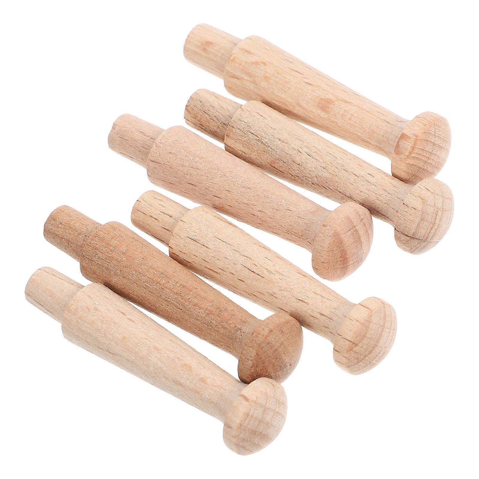 Wooden Wall Hooks Beech Wood Coat Hooks for Home Use 12Pcs