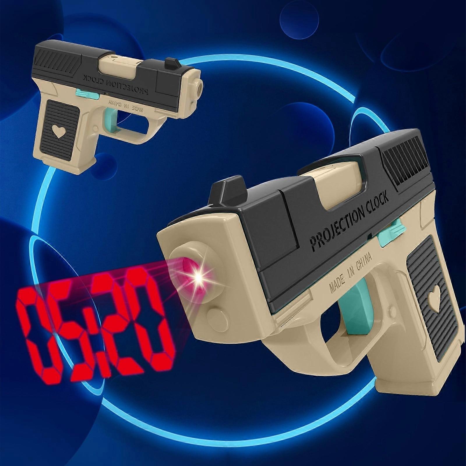 Creative Projection Time Gun, Shine Clock with Date, Compatible with Bedroom Ceiling Display