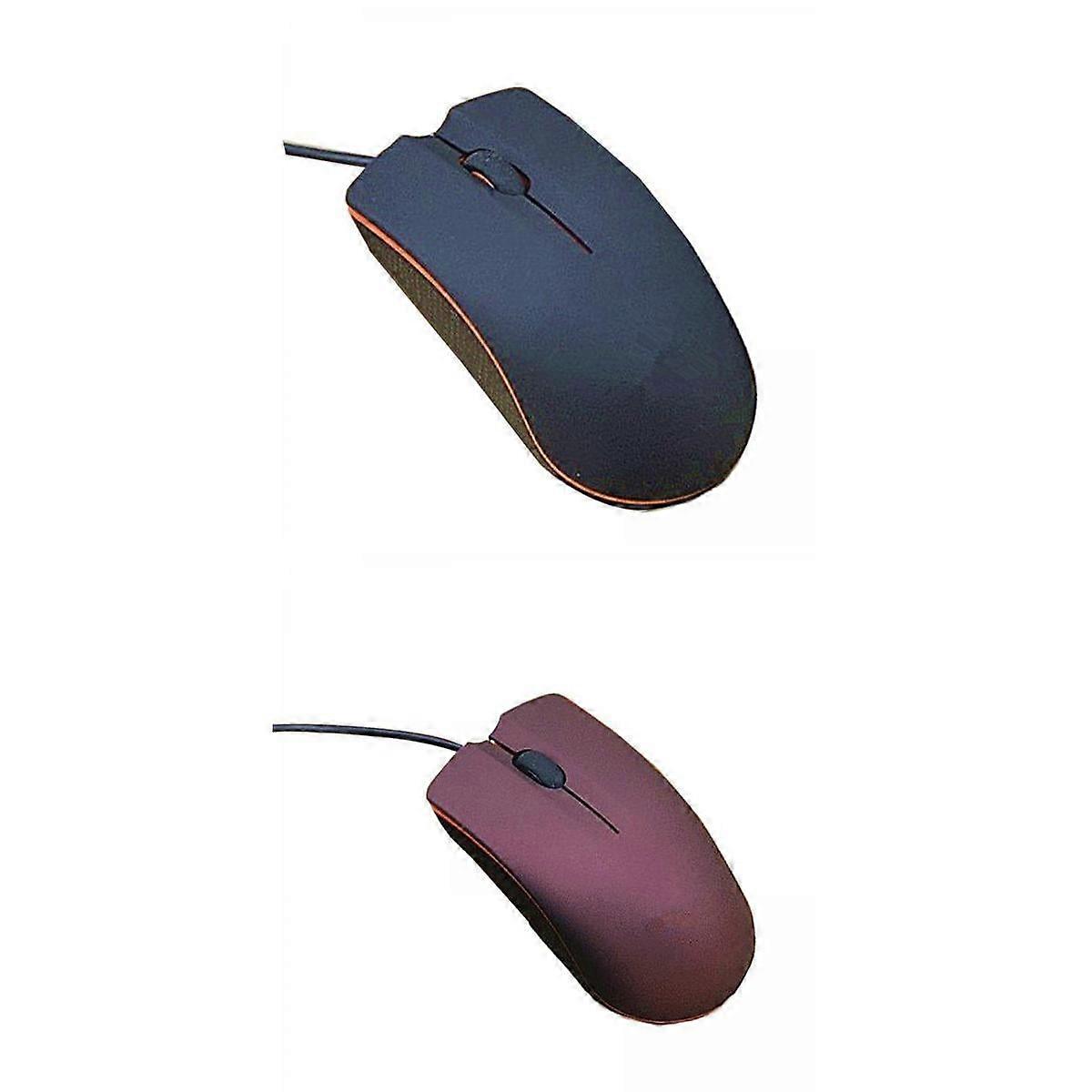 Set of 2 Portable Wired Mouse USB for Home Office Notebook Desk Computers