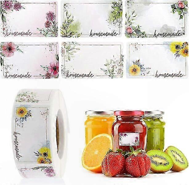 Adhesive-Free Jam Jar Stickers, 500 Count, Six Unique Designs