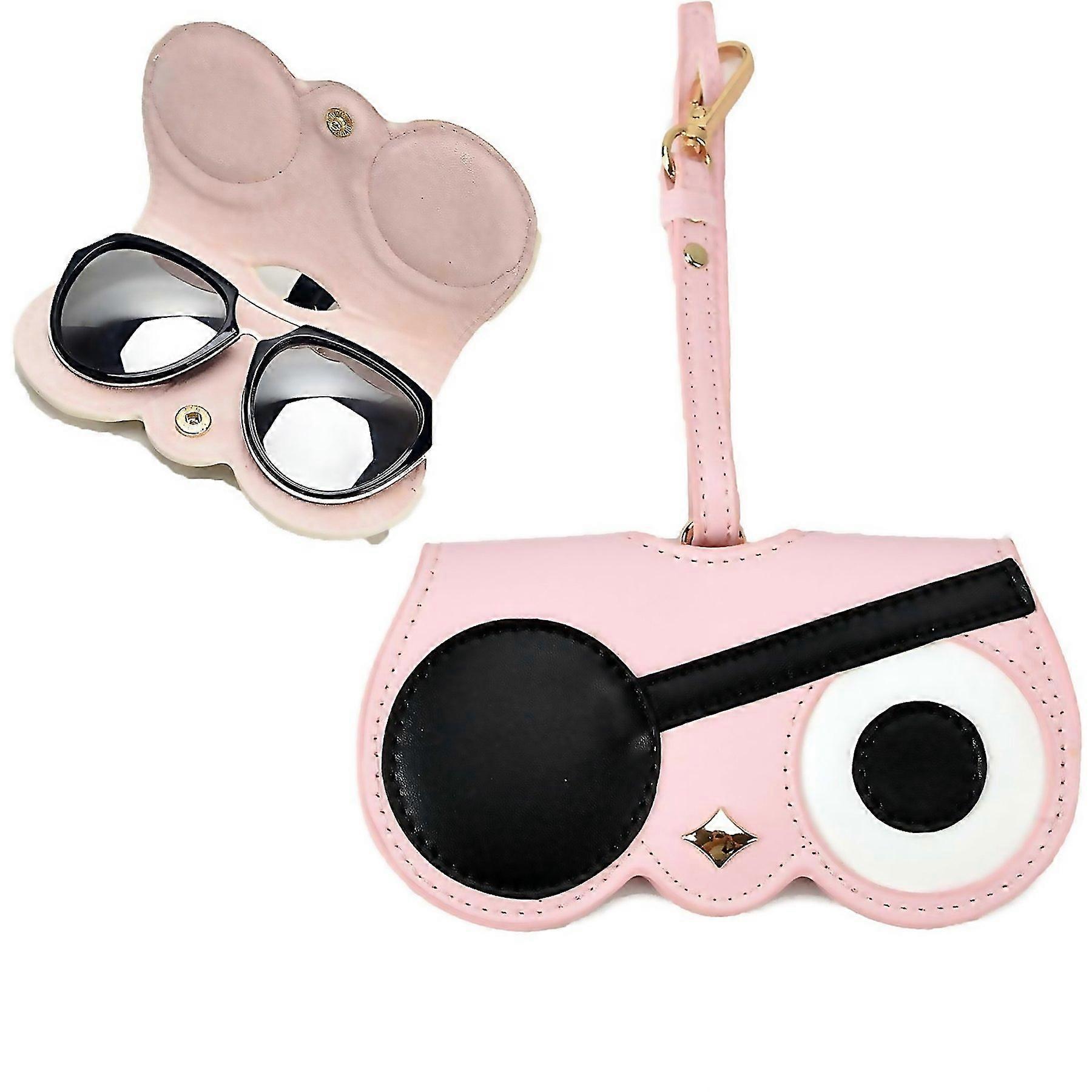 For Cute And Funny Pu Sunglasses Case Portable Glasses Case With Hanging Buckle Colour Oneeyed Pirat