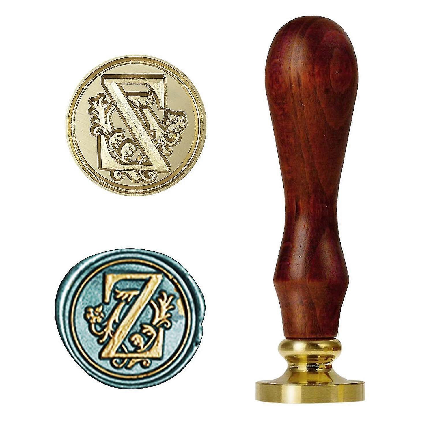 Kirjain A-z Vahatiiviste leima, vintage Retro Vaha tiivistys leima, Klassinen Messinki pää puinen kahva Aakkoset Kirjain Alkuperäinen Vahatiiviste Leima