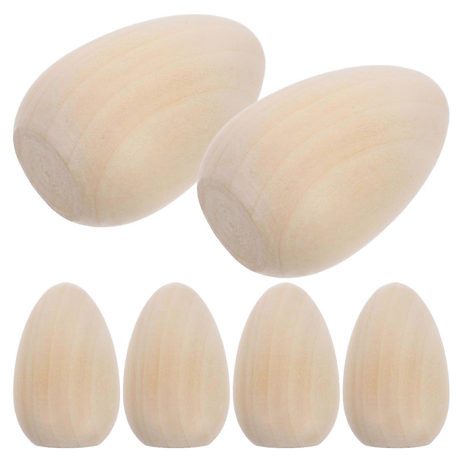 Unpainted Wooden Eggs for Decorating Easter Graffiti Toy 18Pcs