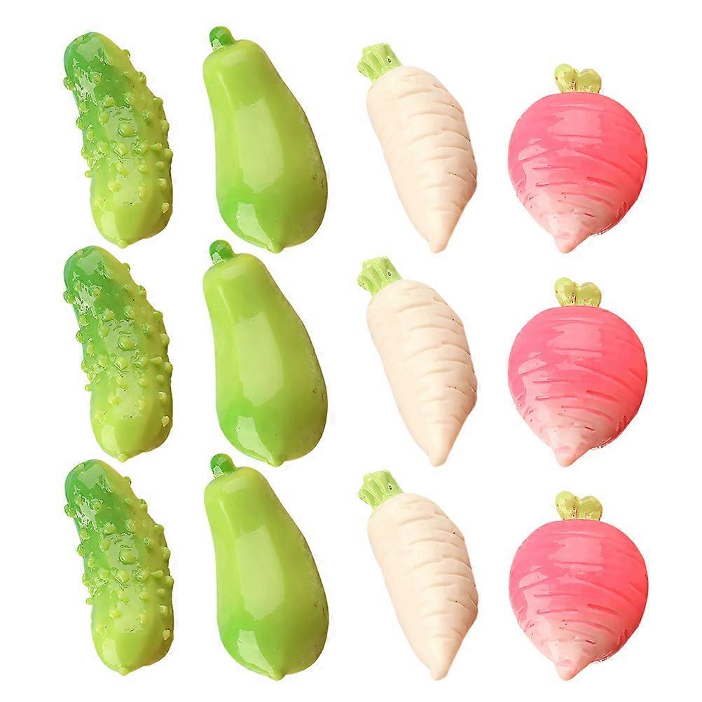 Artificial Vegetable Display Props Decoration For Dollhouse Design Assorted Color Lifelike Design 16Pcs
