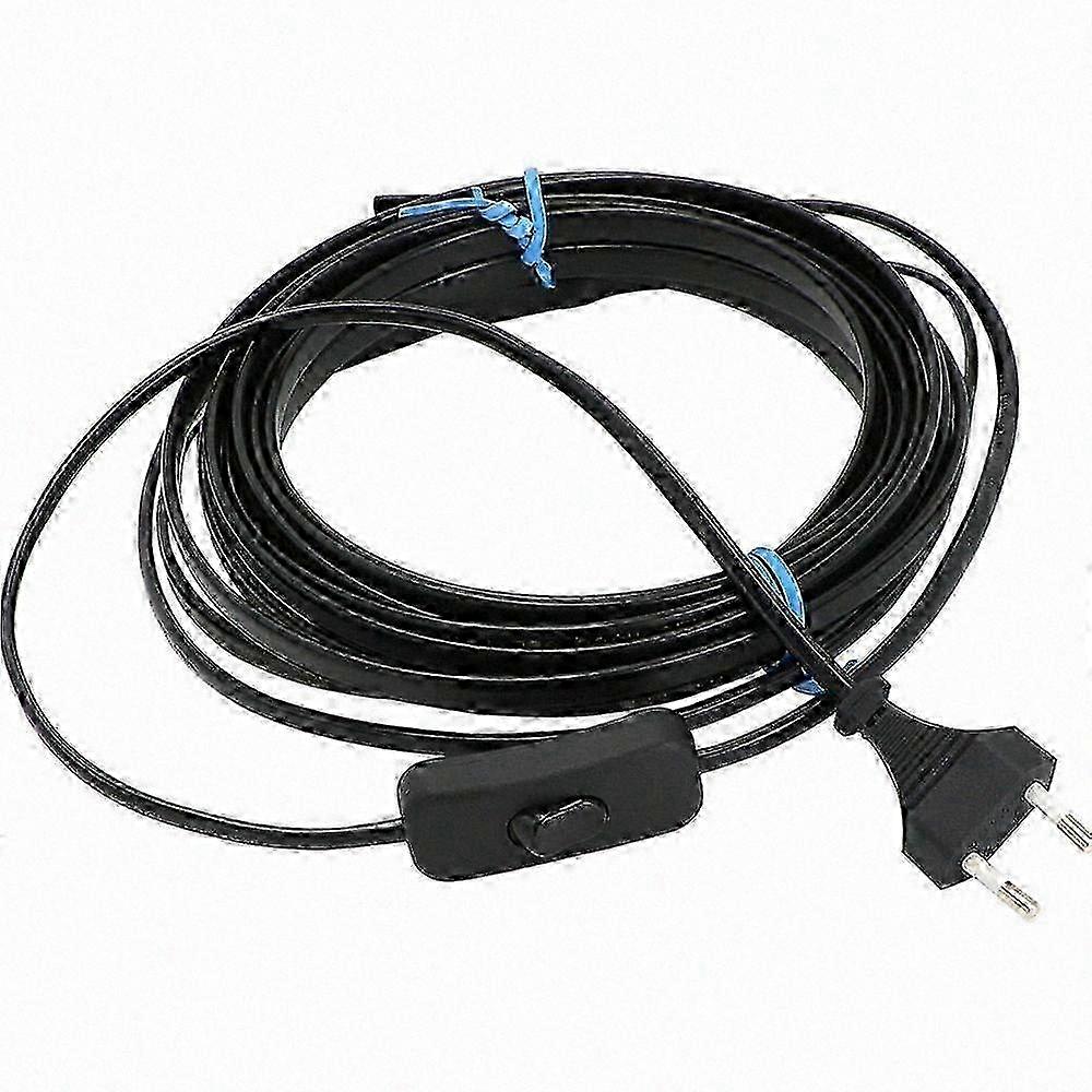 EU Plug Self-Regulating Cable for Pipe Freeze Protection, 220V Pre-Assembled Heating Solution