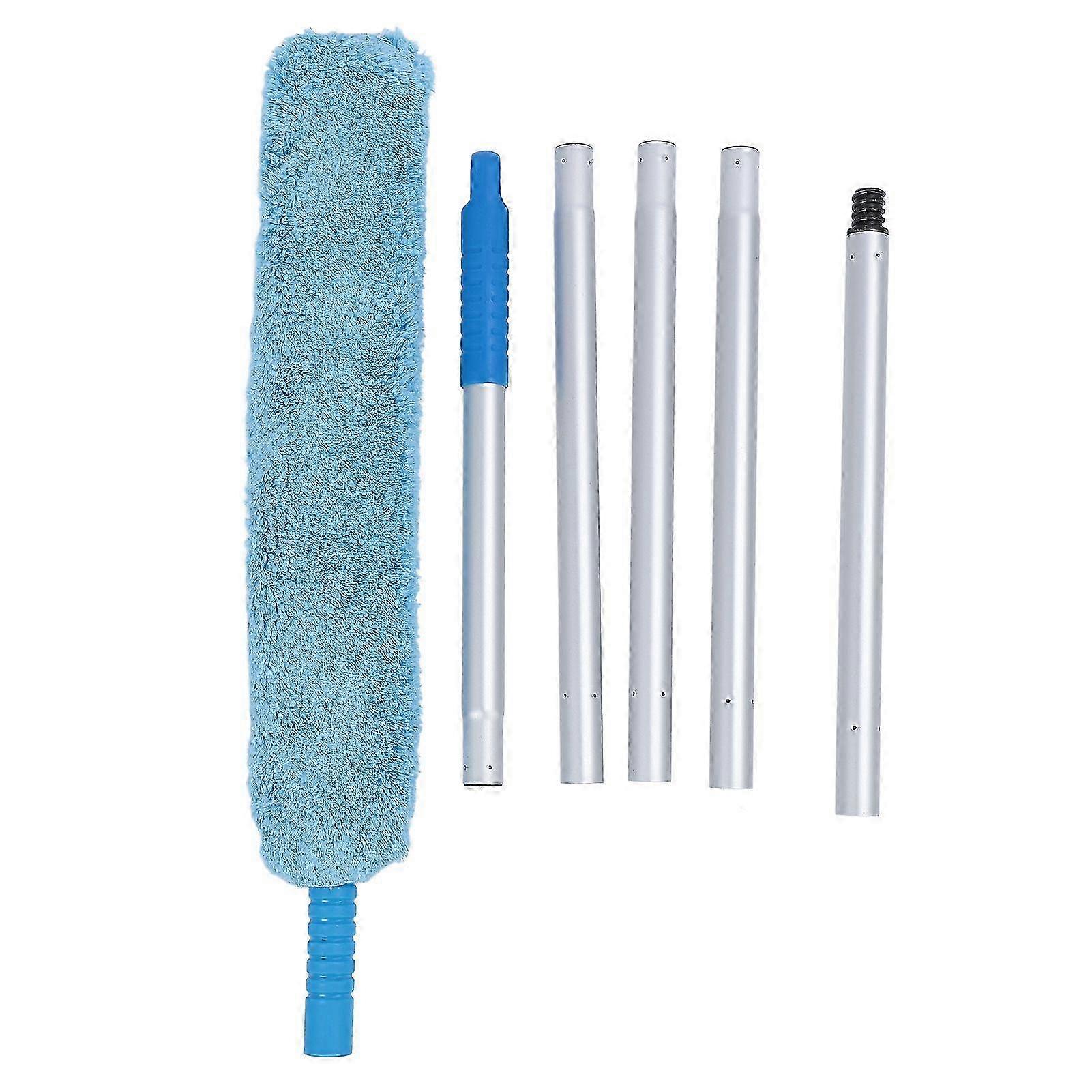 Extendable Long Handle Duster Bendable Head Dust Removal Multipurpose Soft Coral Fleece for Furniture Cracks Corner
