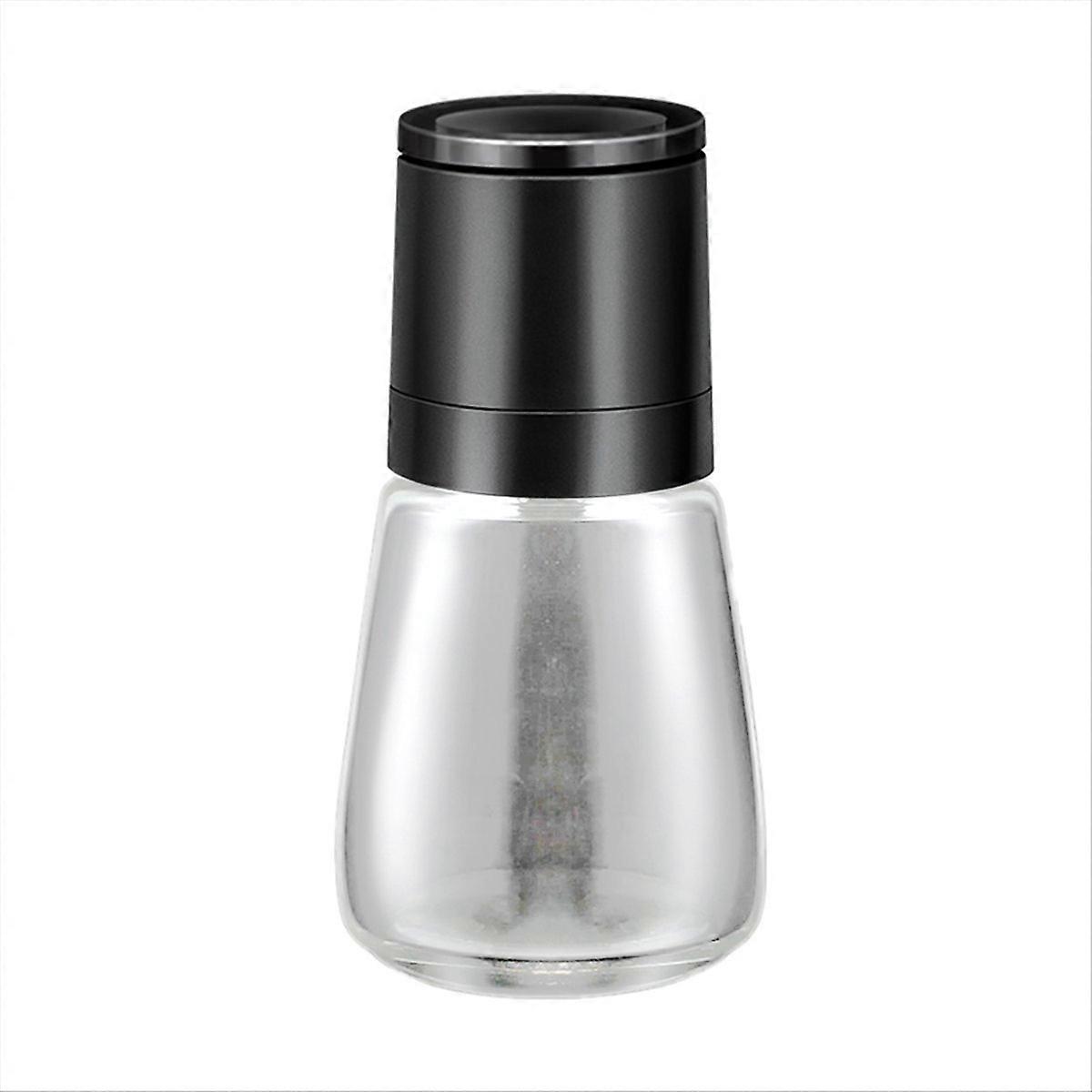 Manual Salt Pepper Grinder Transparent Grinder Kitchen Gadgets Black