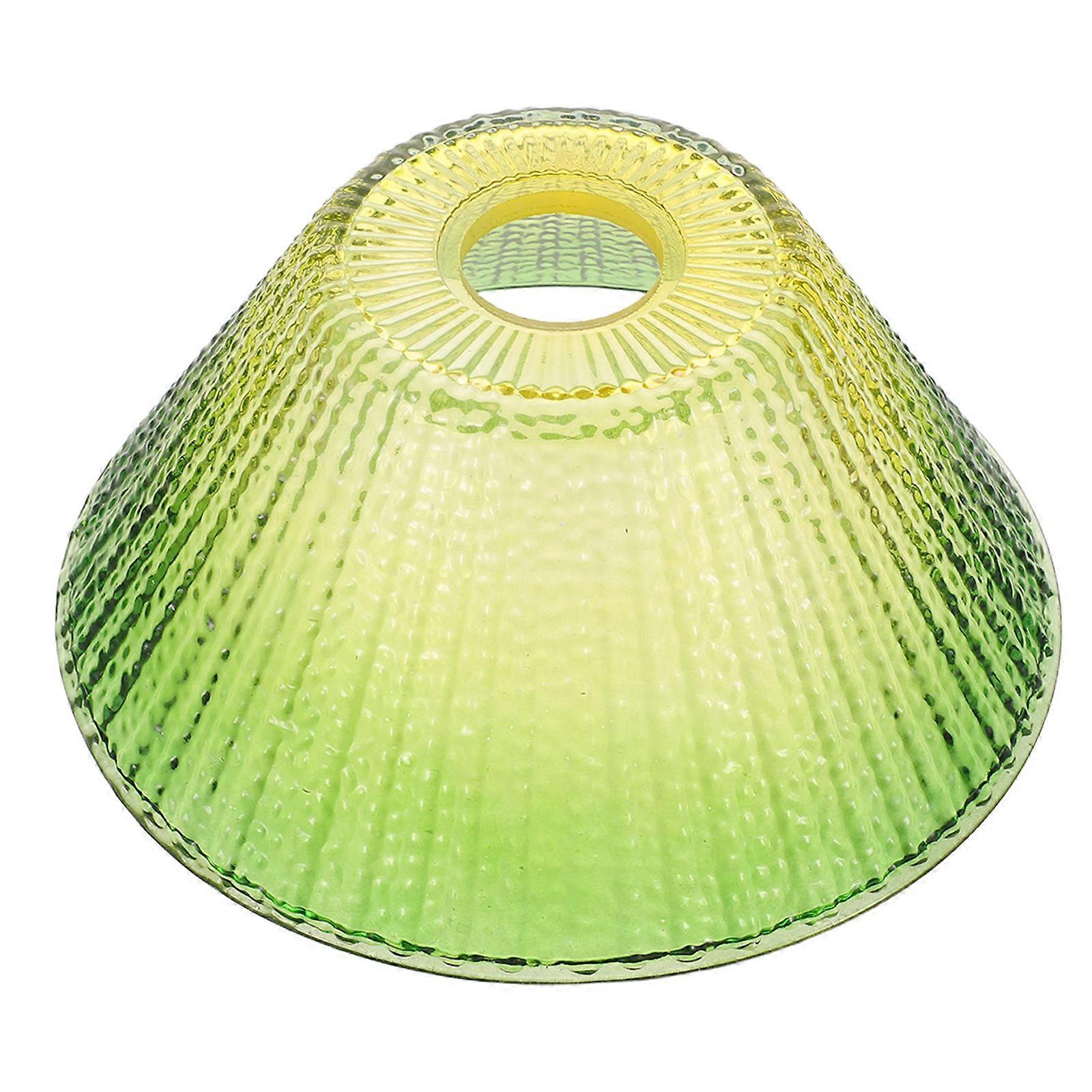 Glass Lamp Shade Replacement: E27 Gradient Green Pendant Lights Cover - Small Drum Lampshade For Table Floor Torchiere Lighting Fitter Diameter 1.35in