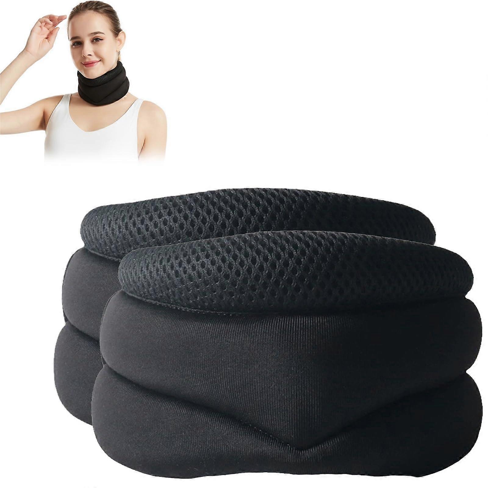Neck Support For Snoring, Soft Foam Cervicorrect Neck Brace, Adjustable Universal Cervical Collar, 2Pack