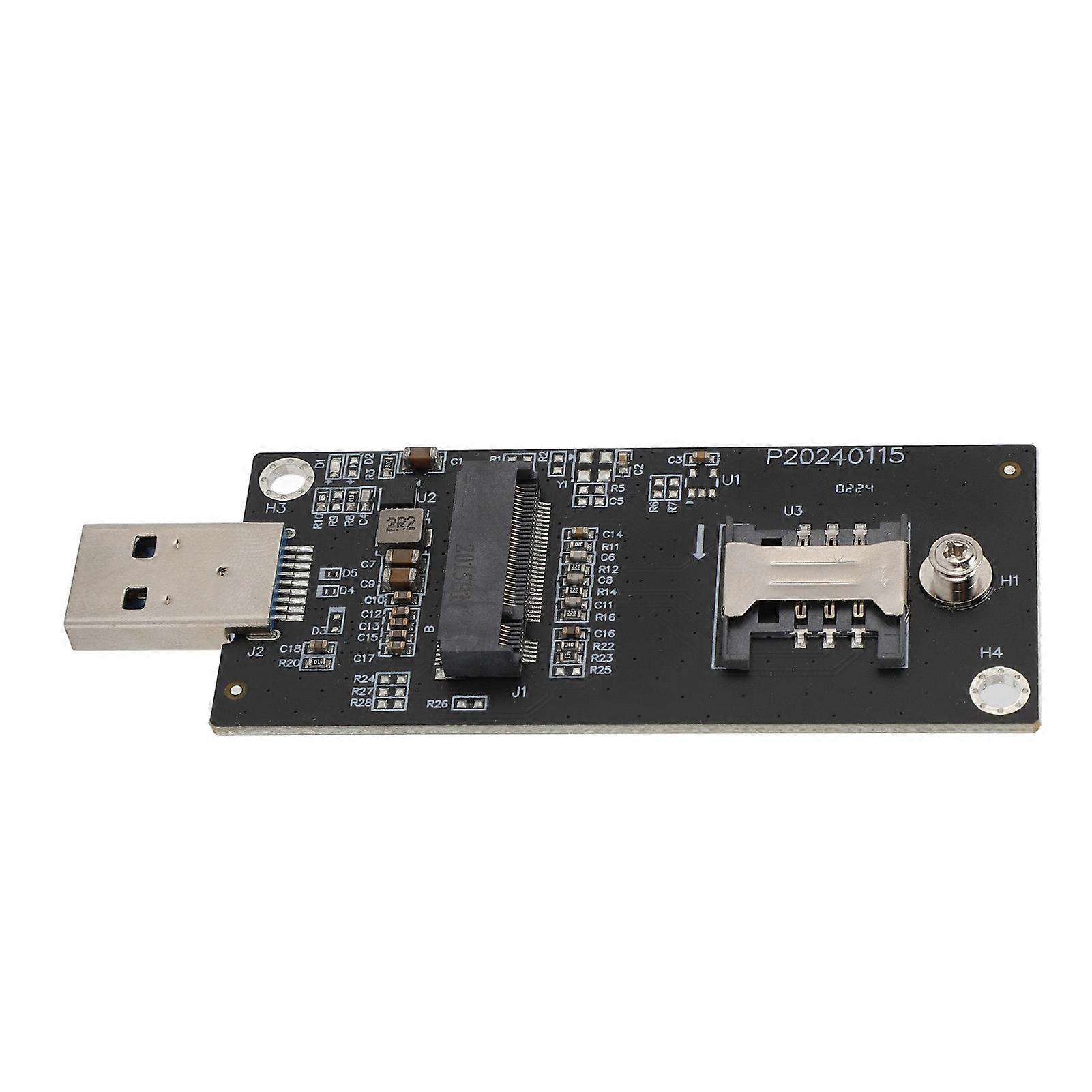 Network Adapter Card NGFF M.2 KeyB to USB3.0 4G 5G WWAN Module Adapter with SIM Slot 4 Antennae 