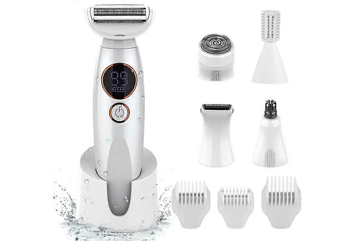 5 in 1 Lady Shavers for Women Bikini Trimmer with LED Display for Underarm