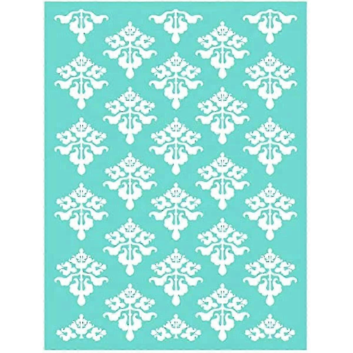 Self-Adhesive Silk Screen Printing Stencil Reusable Pattern Stencils Flower Pattern for Painting on Wood Fabric T-Shirt Wall Chalkboards Woo