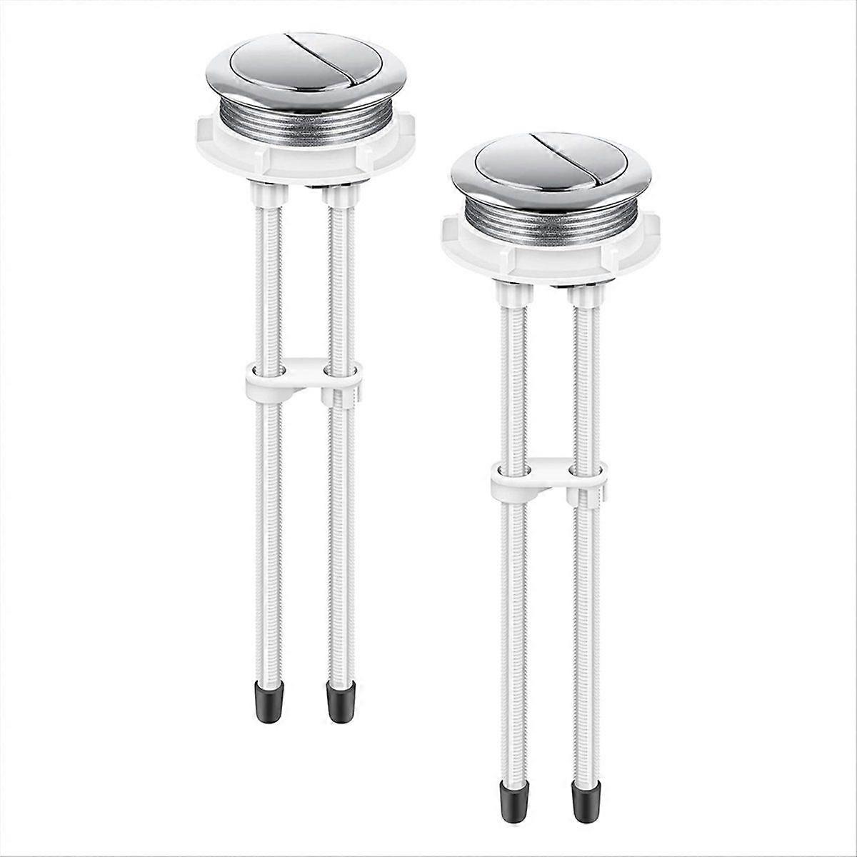2pcs 48mm Toilet Tank Buttons, Flush Valve Dual Push Button Replacement for Glacier Bay