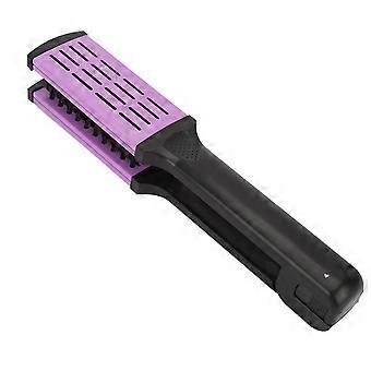 Double Brush Comb Soft Bristles Prevent Static Clamp Hair Brush Straightener with Ergonomic Handle f
