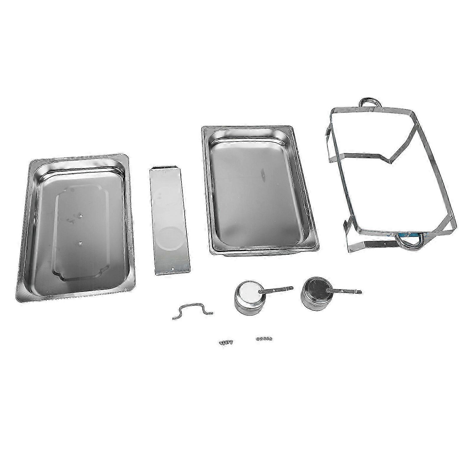 Stainless Steel Buffet Servers Stove Rectangular Chafing Dish Buffet Set with Cover Lid Stable Bracket for Restaurant Home