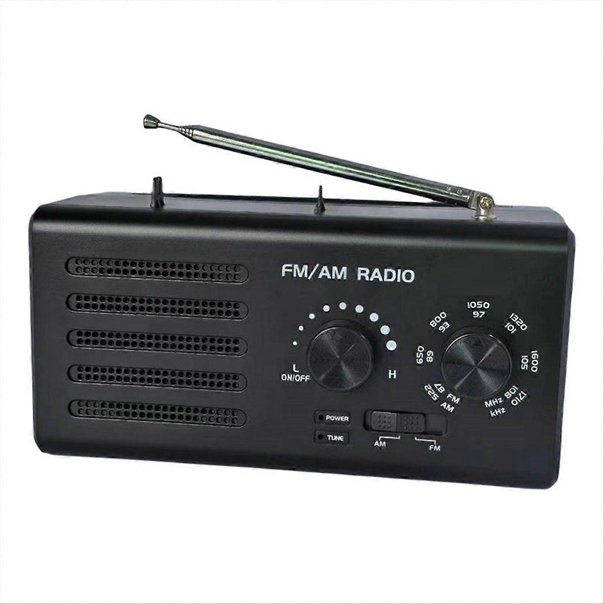 Portable AM/FM Radio Transistor Radio Loud Speaker Large Tuning Knob Headphone Jack for Home Outdoo