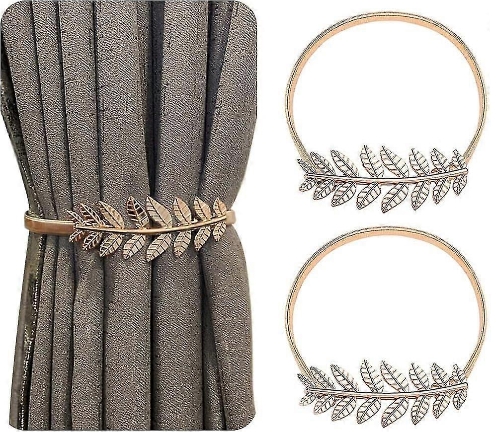 2 Pieces Embraces For Curtains Gold Leaf Shape, Minimalist Curtain Attachment