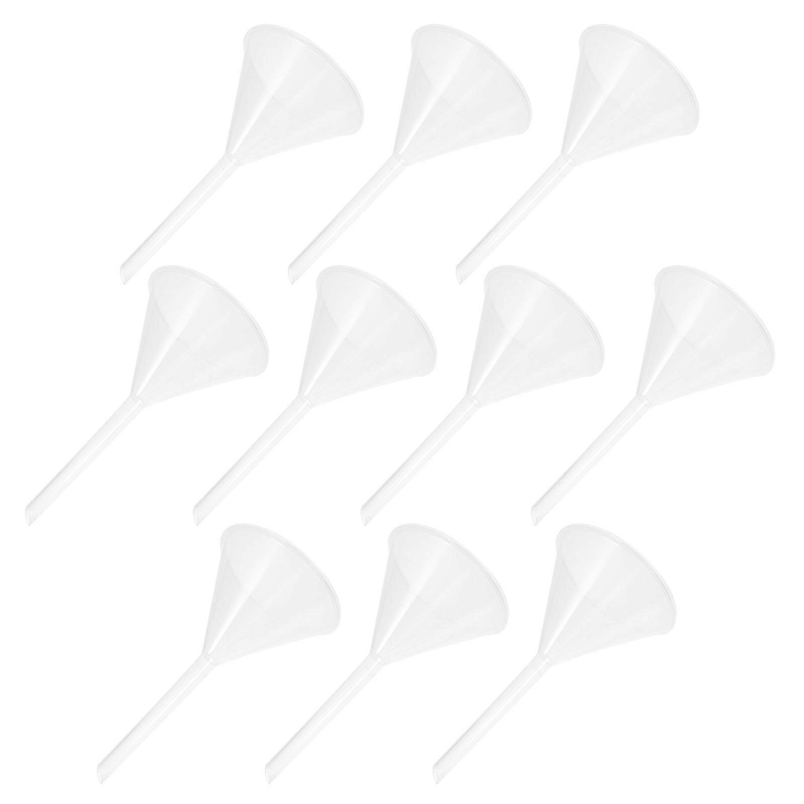 Transparent Funnel Plastic Triangle Funnel for Experiment 10Pcs Lab Transfer