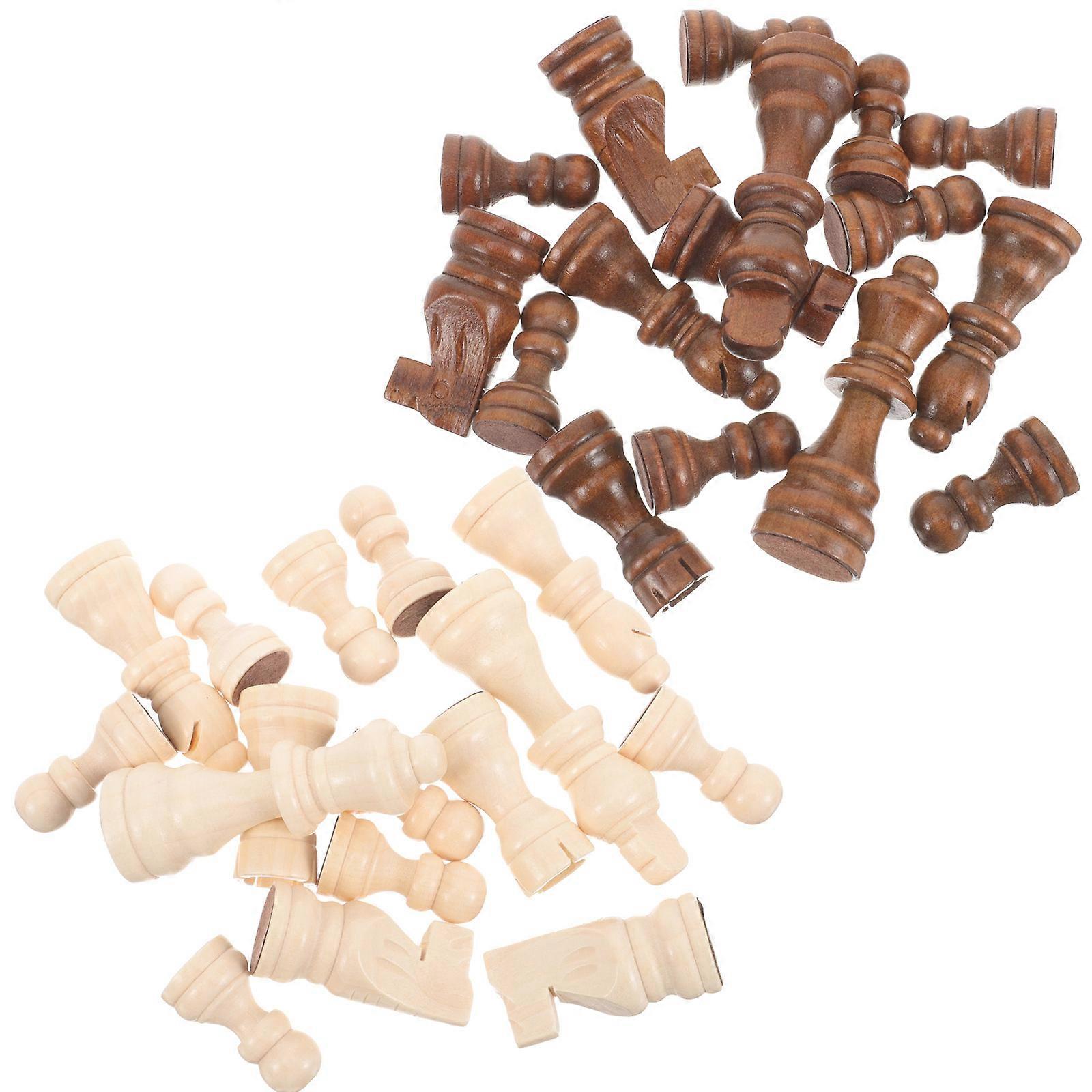 Chess Pieces Only Set For Educators Standard Chess Design Playing Chess 8x2.3cm Replacement 1 Set (32Pcs)