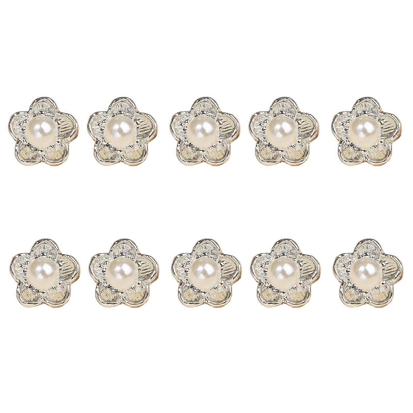 Multiple Color Alloy Pearls Button For Garment Decoration And Crafting Supplies  silver
