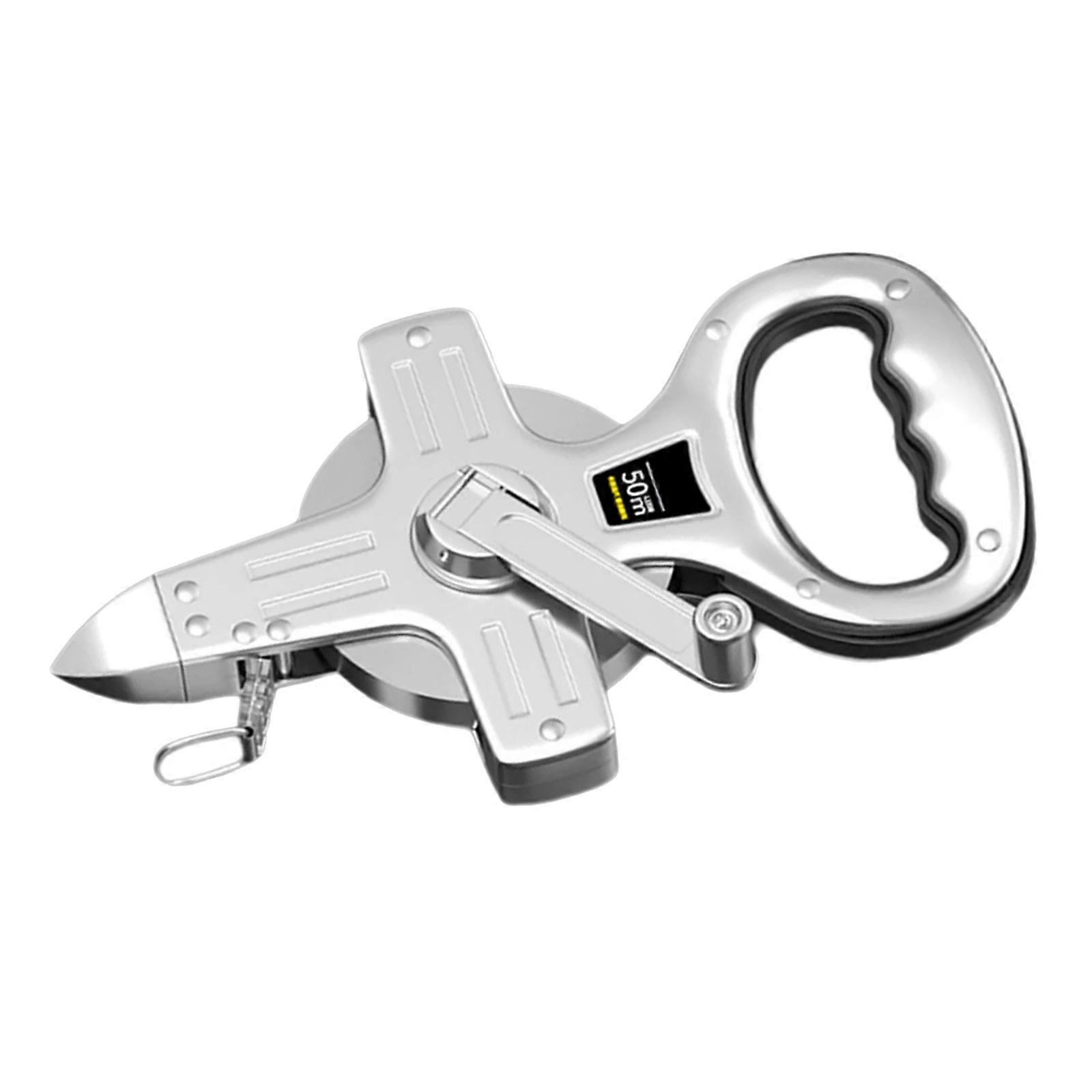 Double Length 50m 100m Engineering Measurement Reel Ruler Stainless Steel Frame for Civil Works Architectural Projects Multicolor