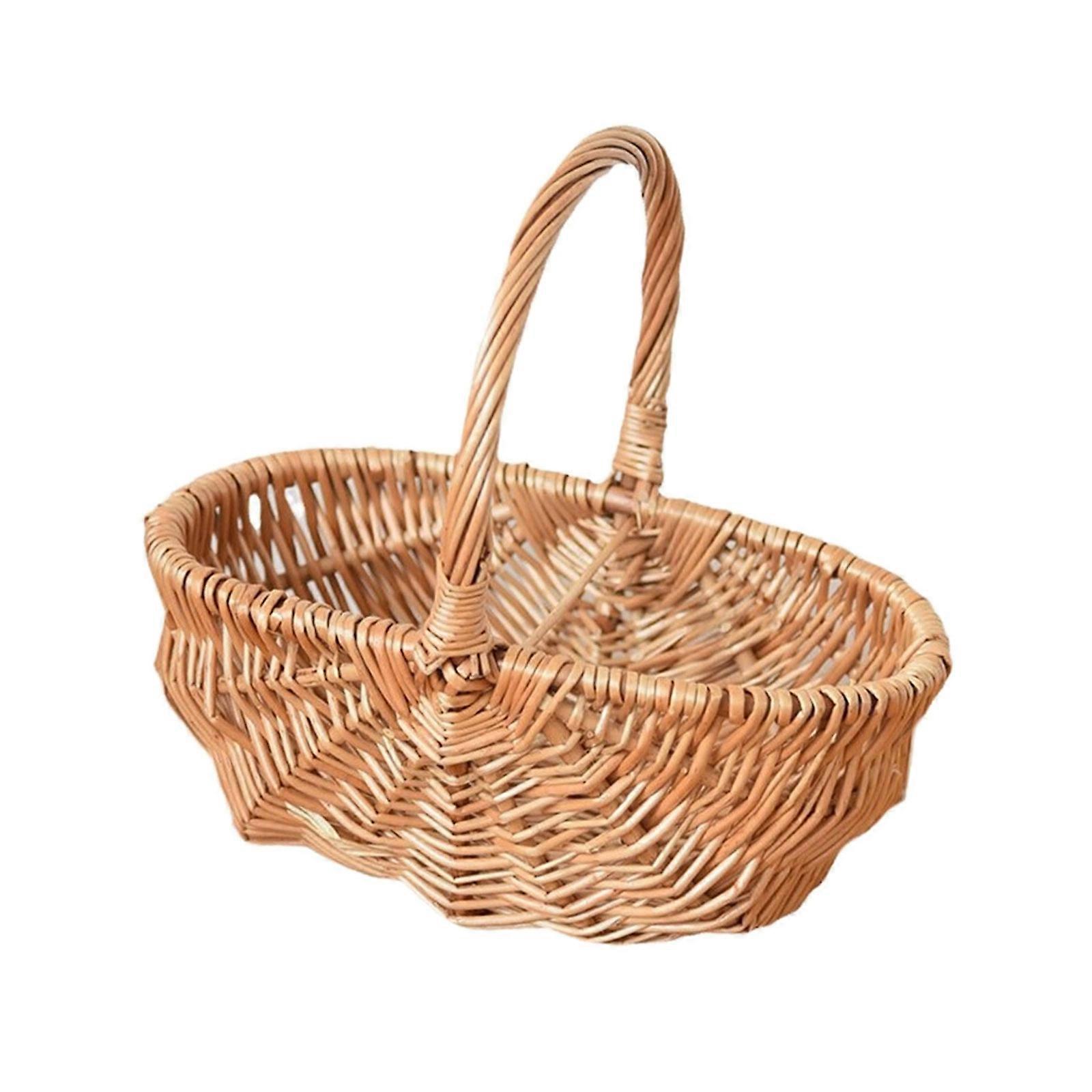 Spacious Wicker Basket With Ergonomic Handle Designed For Environmentally Shoppers And Gardening Enthusiasts  S