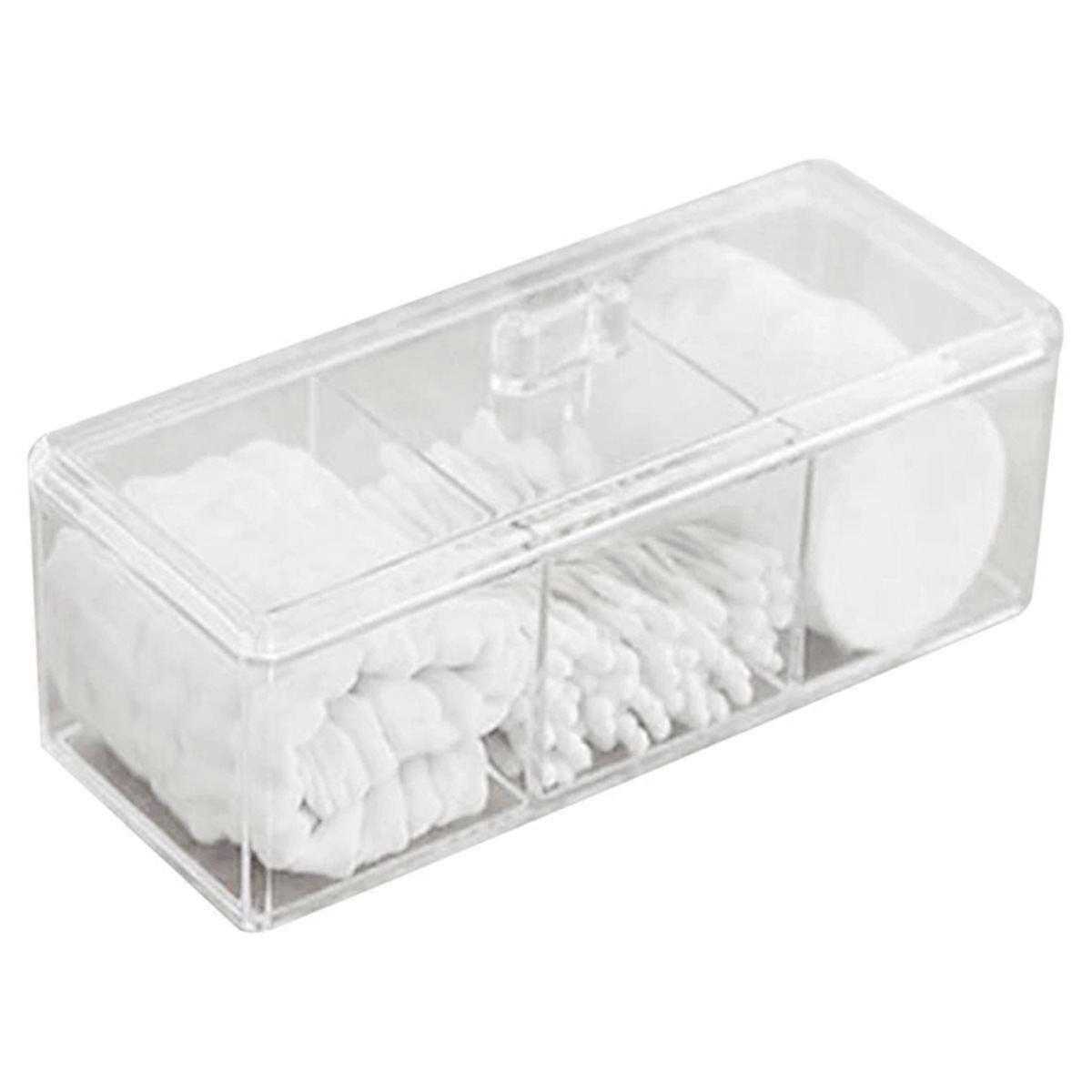 1pc Cosmetics Storage Box, Minimalist Clear 3 Grids Cosmetics Container for Home, for Bathroom, Bed