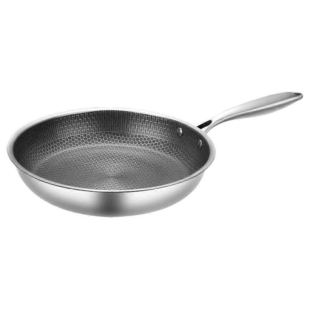 Nonstick Stainless Steel Frying Pan with Honeycomb Surface Ergonomic Handle for Induction Cooking