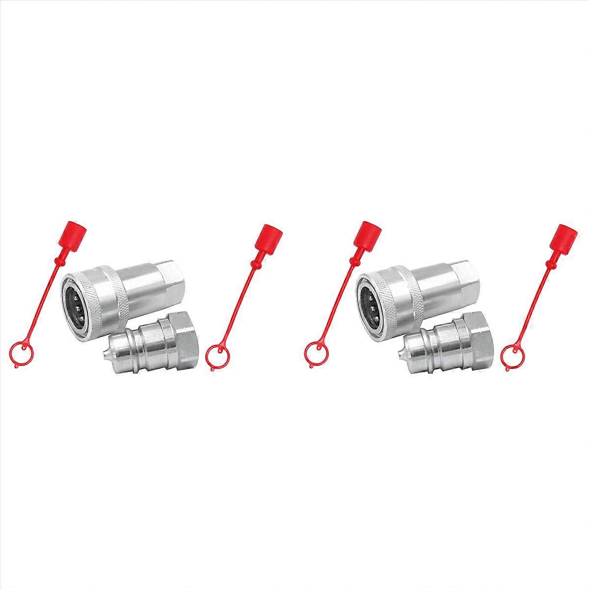 2X Quick Release Fitting ISO7241-A NPT Hydraulic Coupling Connector 1/2Inch Quick Change Interface