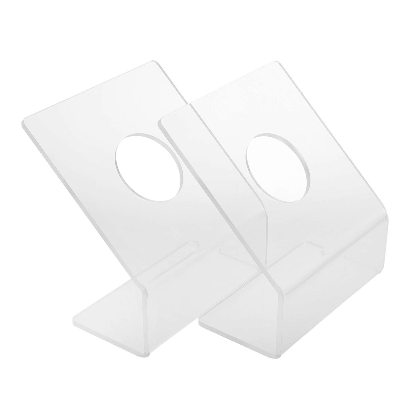 Worgeous 2 Pcs Acrylic Plate Display Stand with LED Base Light Transparent